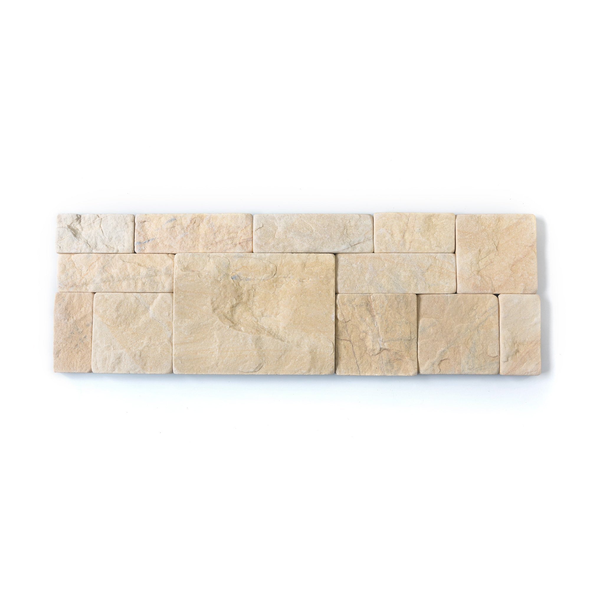 Natural Stacked Stone Wall Cladding Panels - Tumbled Miami Sands Montage