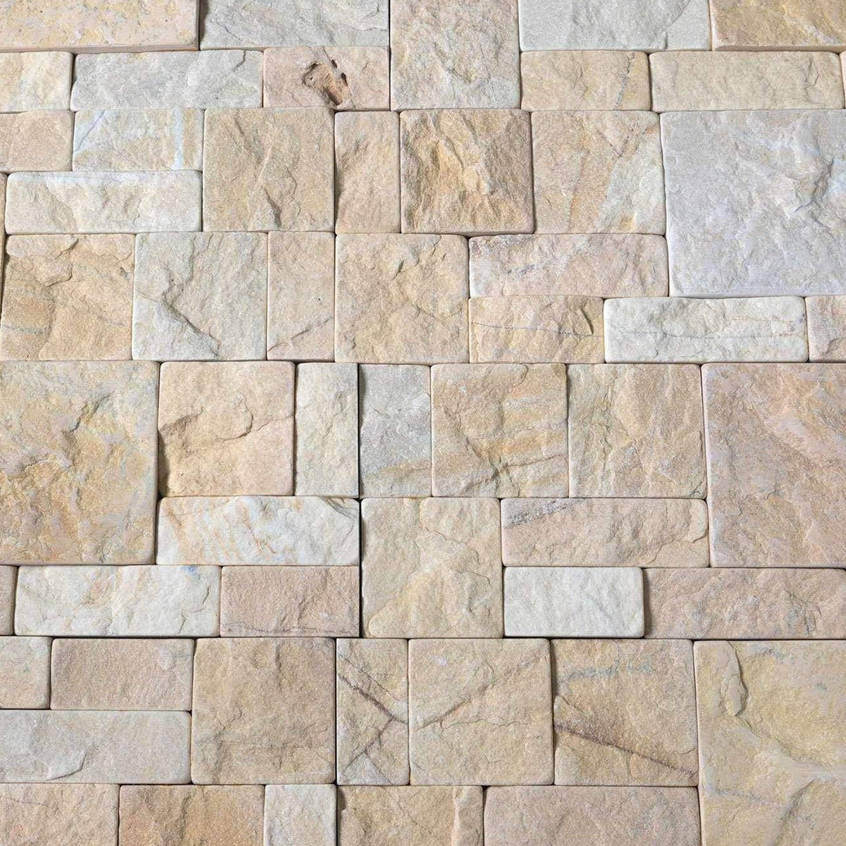 Natural Stacked Stone Wall Cladding Panels - Tumbled Miami Sands Monta ...