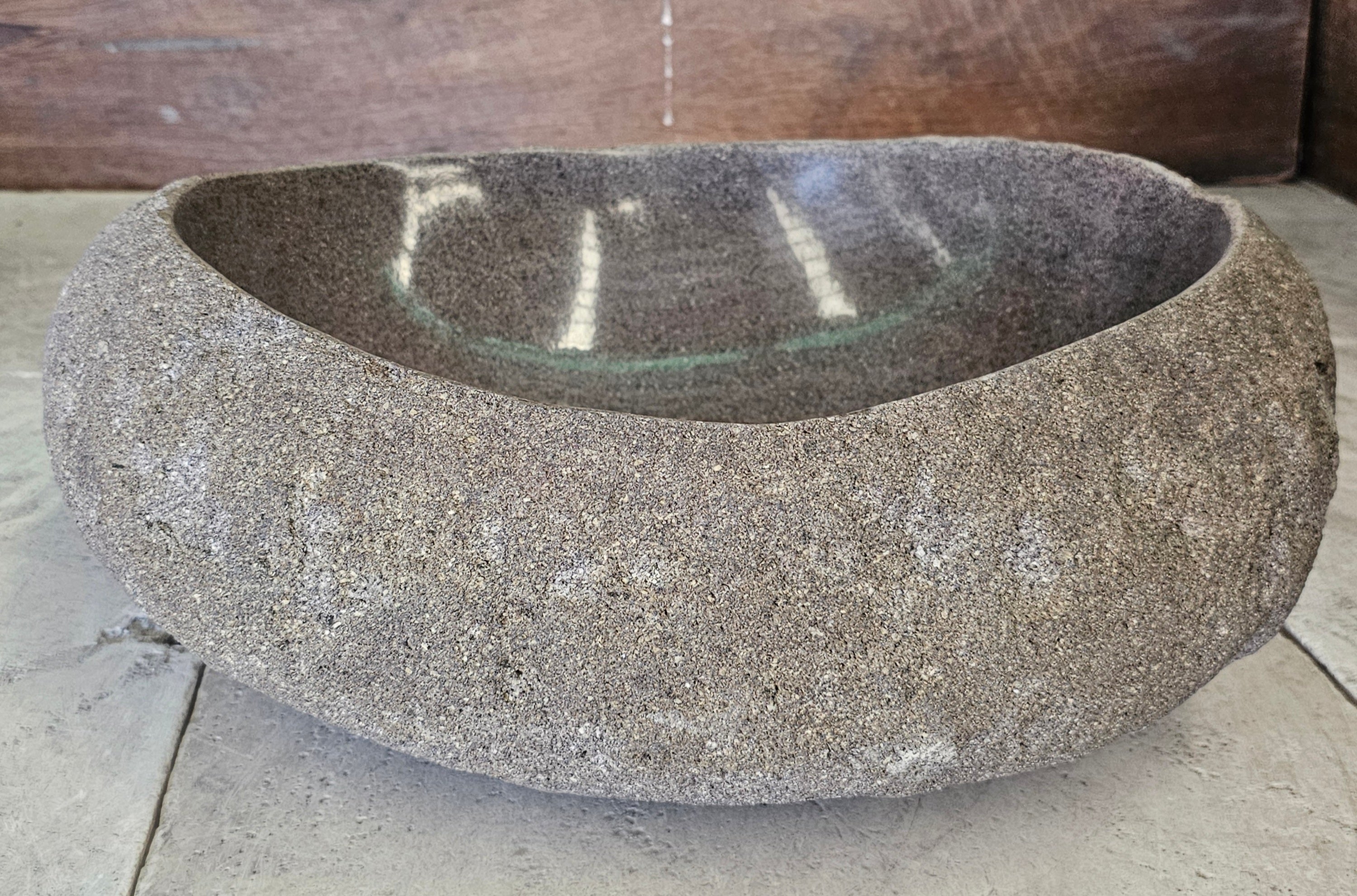 Handmade Natural Oval River Stone  Bathroom Basin  RVM 2409089