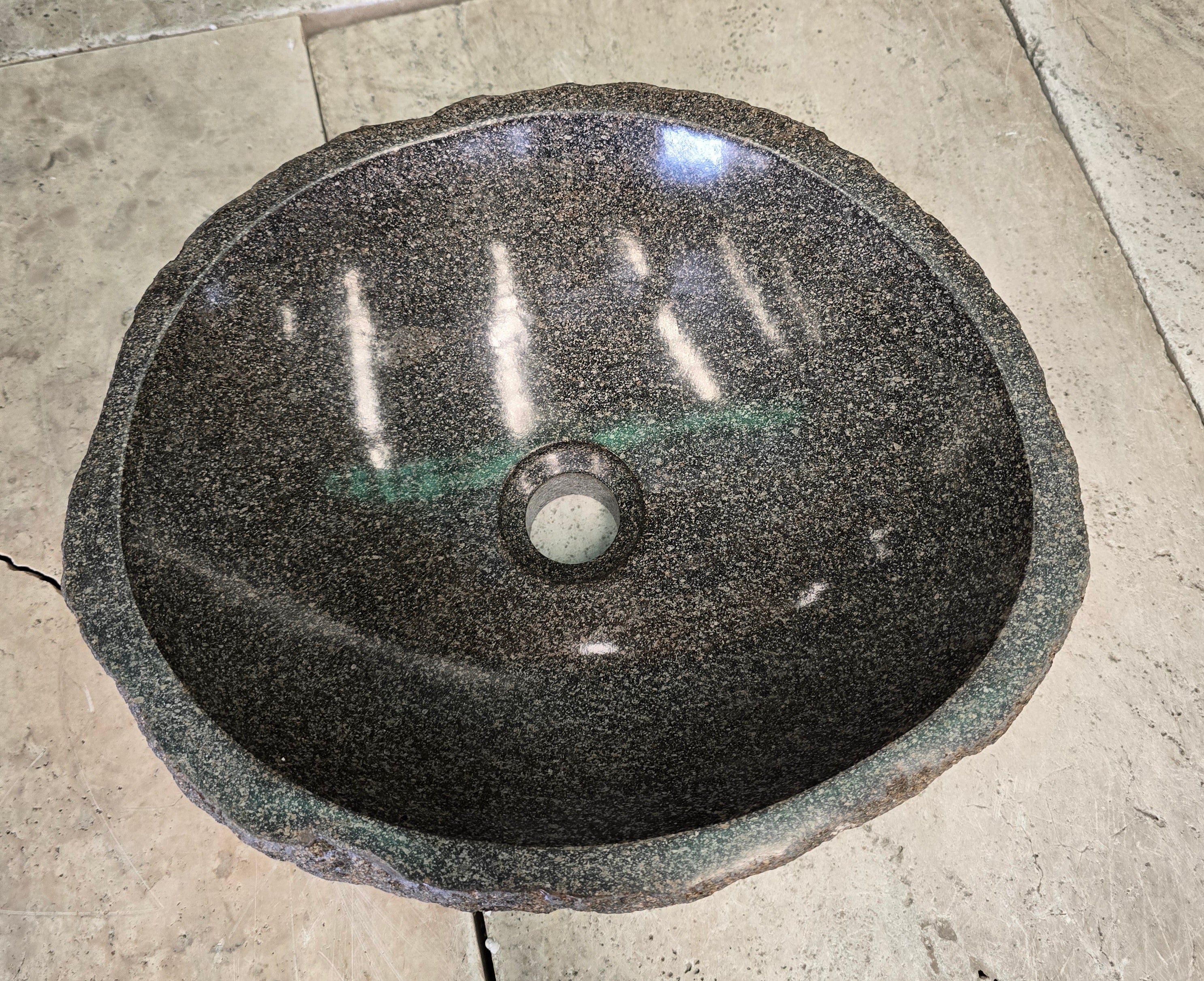 Handmade Natural Oval River Stone  Bathroom Basin  RS 2409073