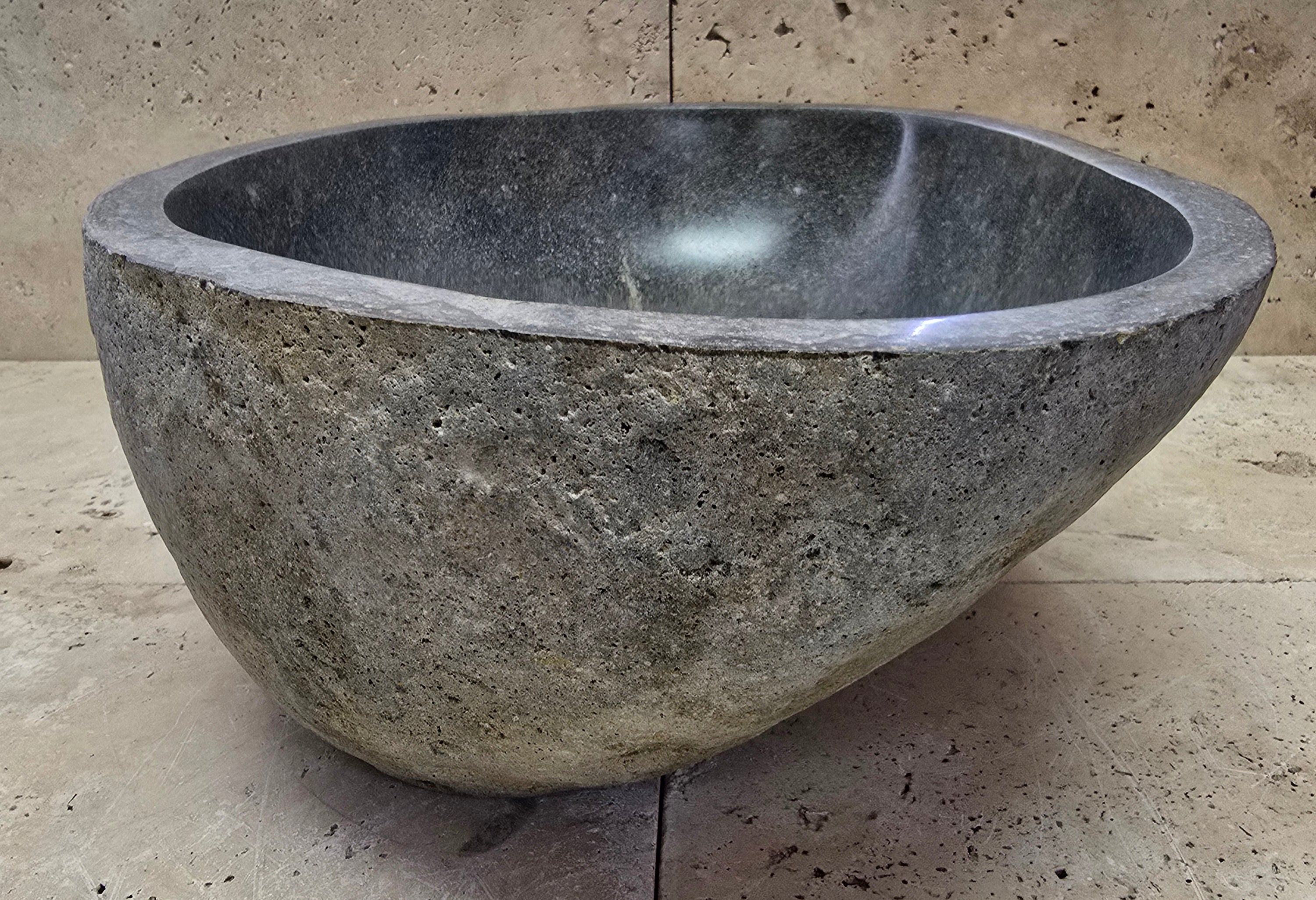 Handmade Natural Oval River Stone  Bathroom Basin  RM 2409097