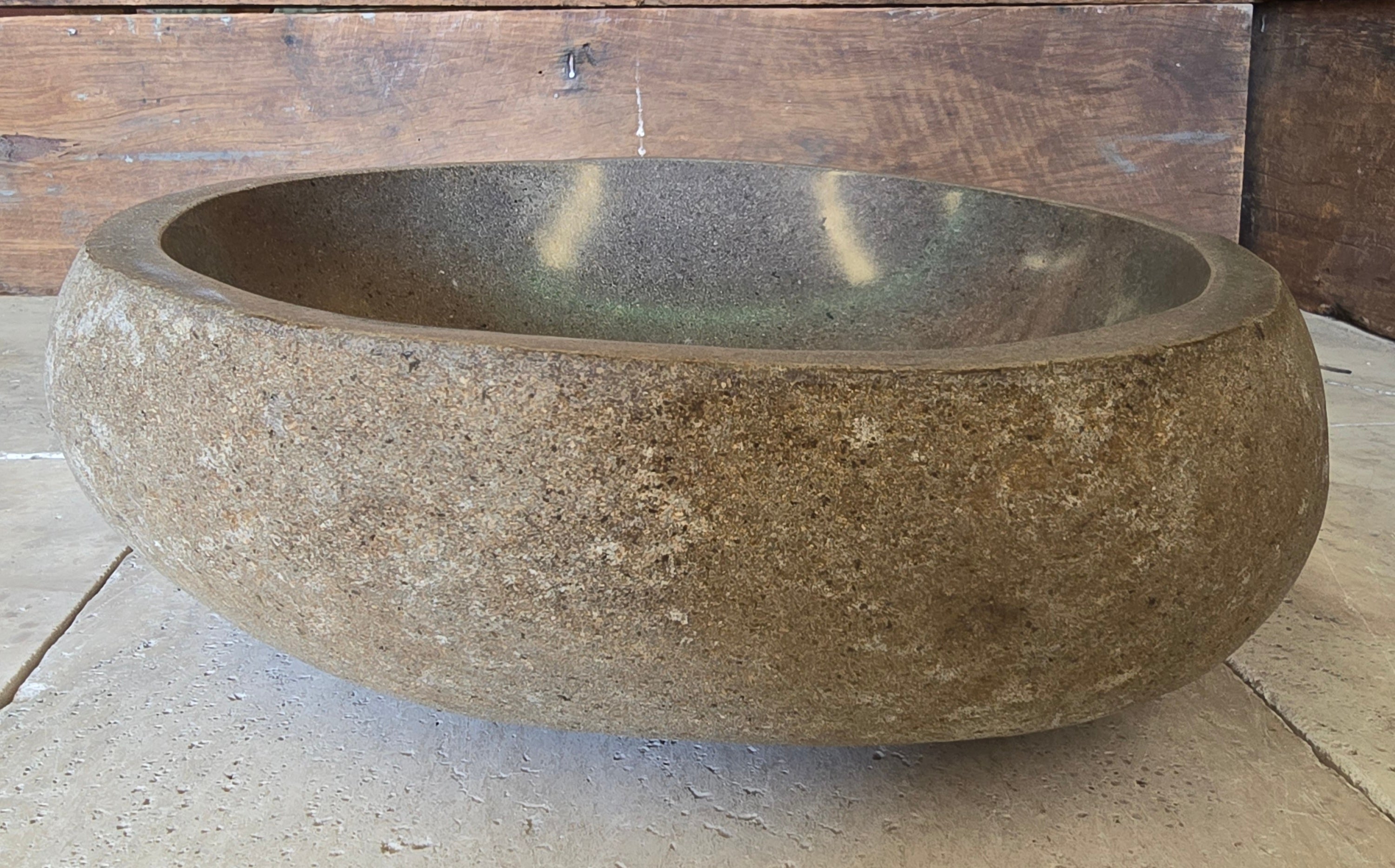 Handmade Natural Oval River Stone  Bathroom Basin  RM 2409002