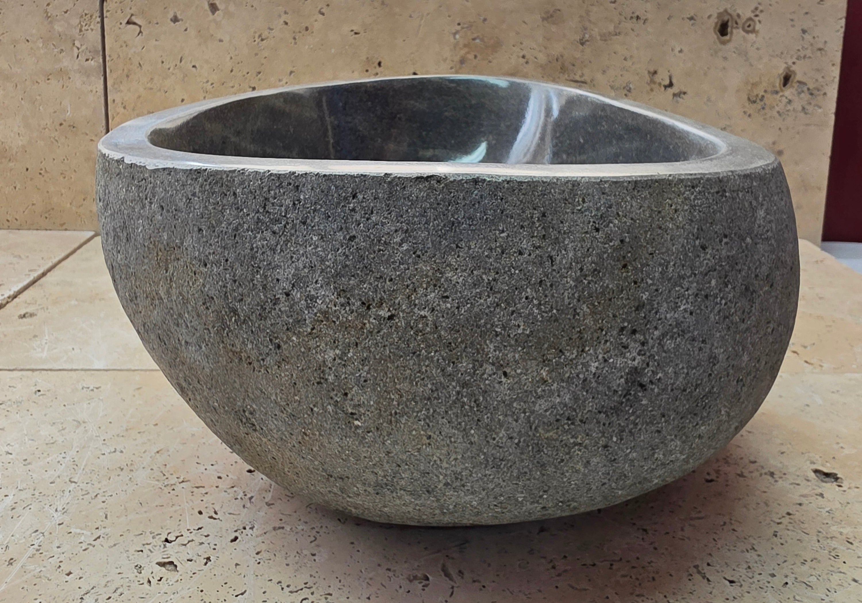 Handmade Natural Oval River Stone  Bathroom Basin  RS 2409133