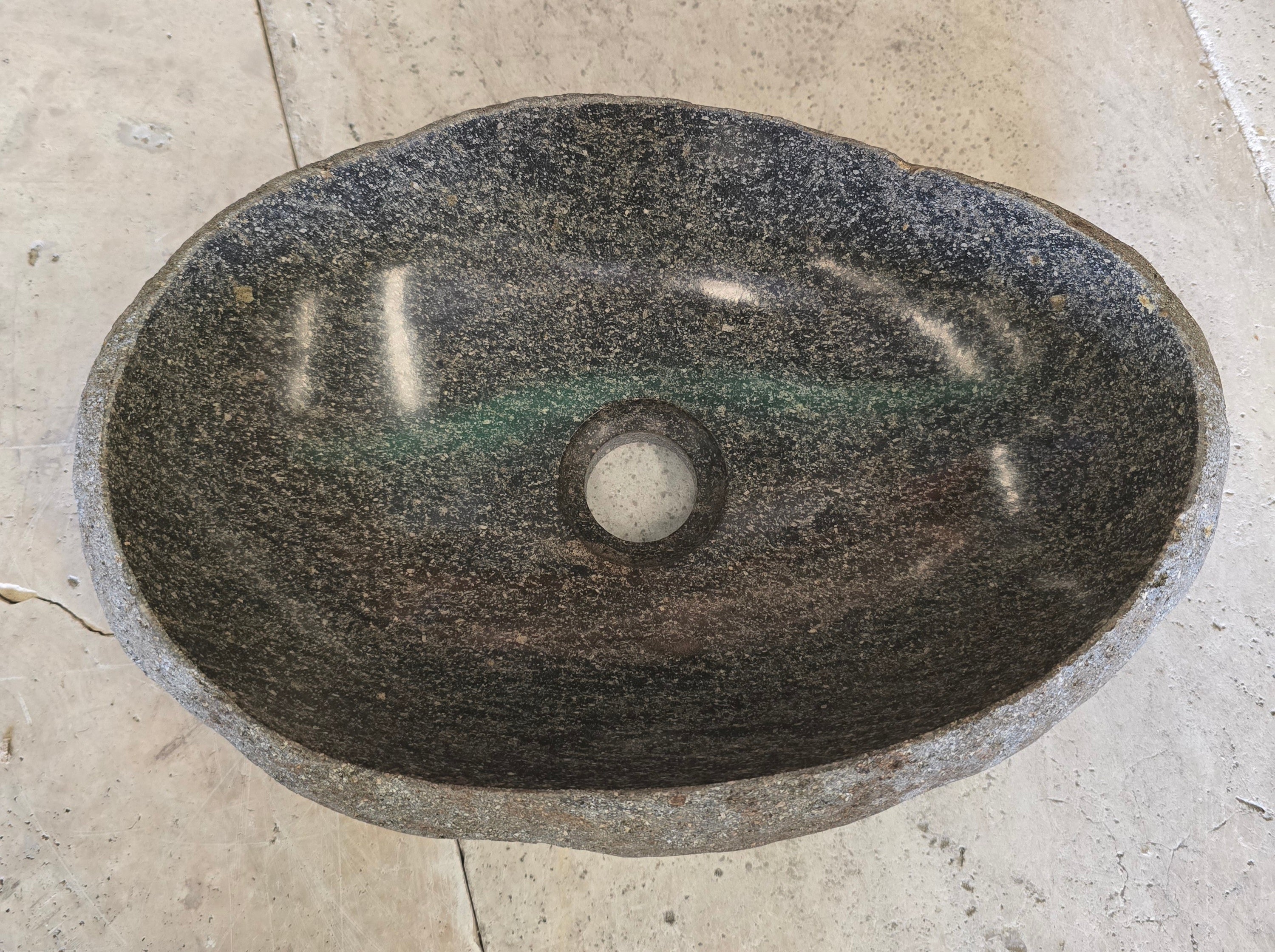 Handmade Natural Oval River Stone  Bathroom Basin  RVS 2409057