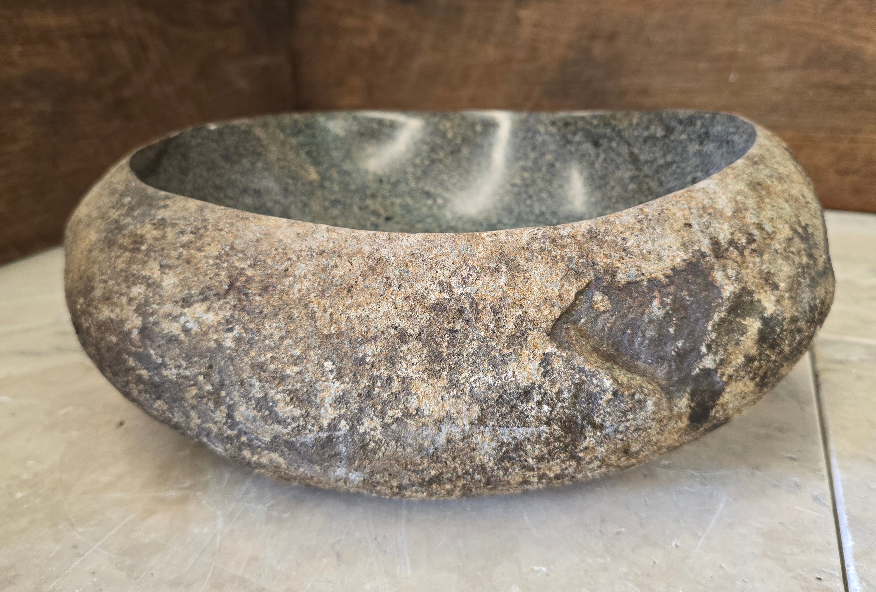 Handmade Natural Oval River Stone  Bathroom Basin  RVS 2409100