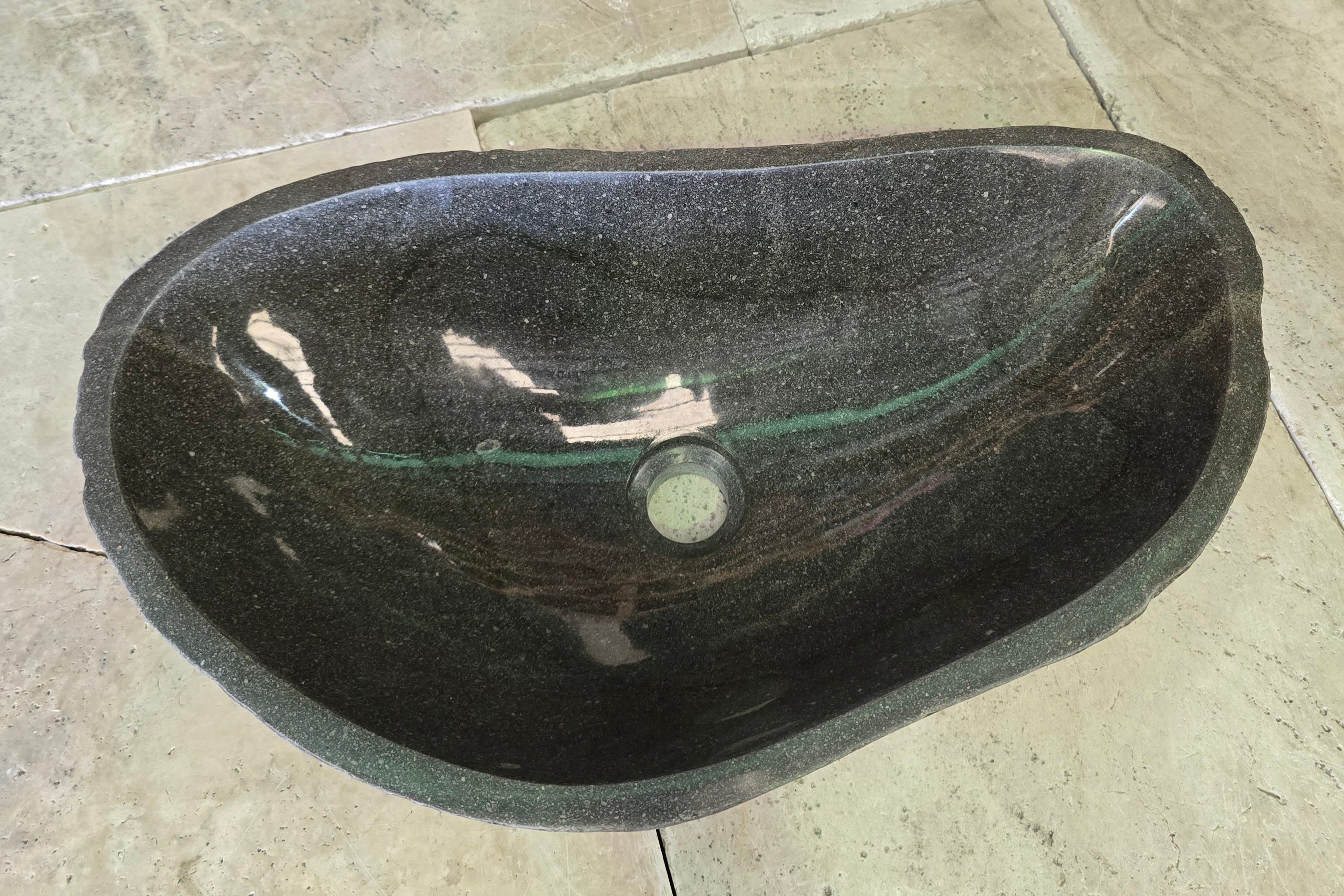 Handmade Natural Oval River Stone  Bathroom Basin  RL 240948