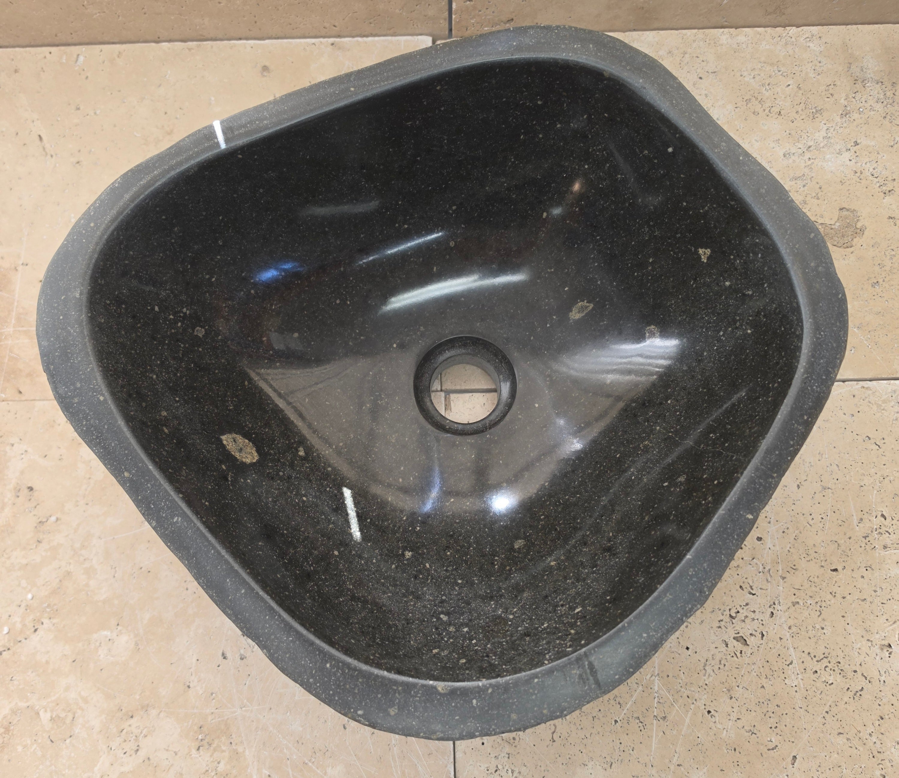 Handmade Natural Oval River Stone  Bathroom Basin  RS 2409020