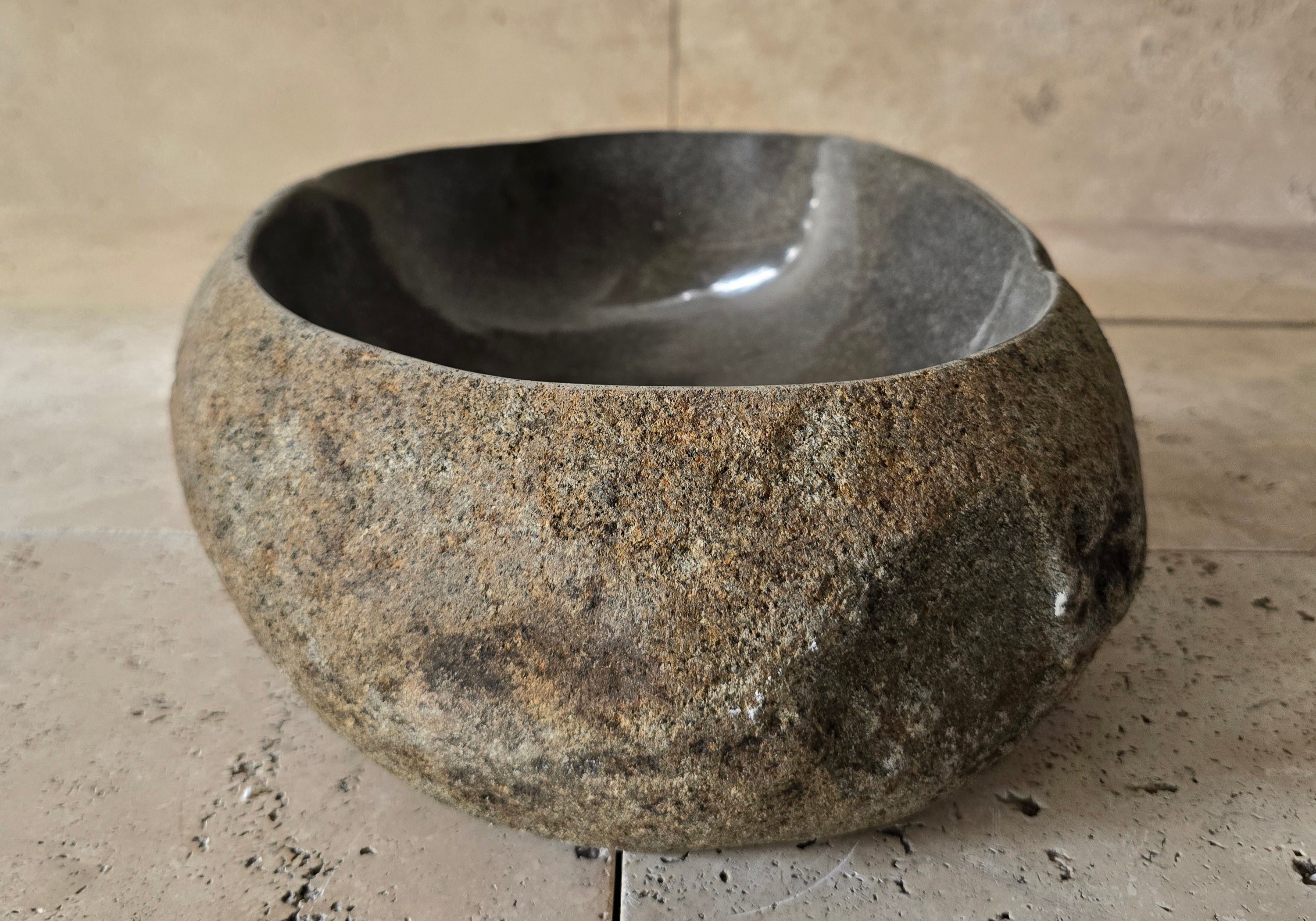 Handmade Natural Oval River Stone  Bathroom Basin  RVM 2409086