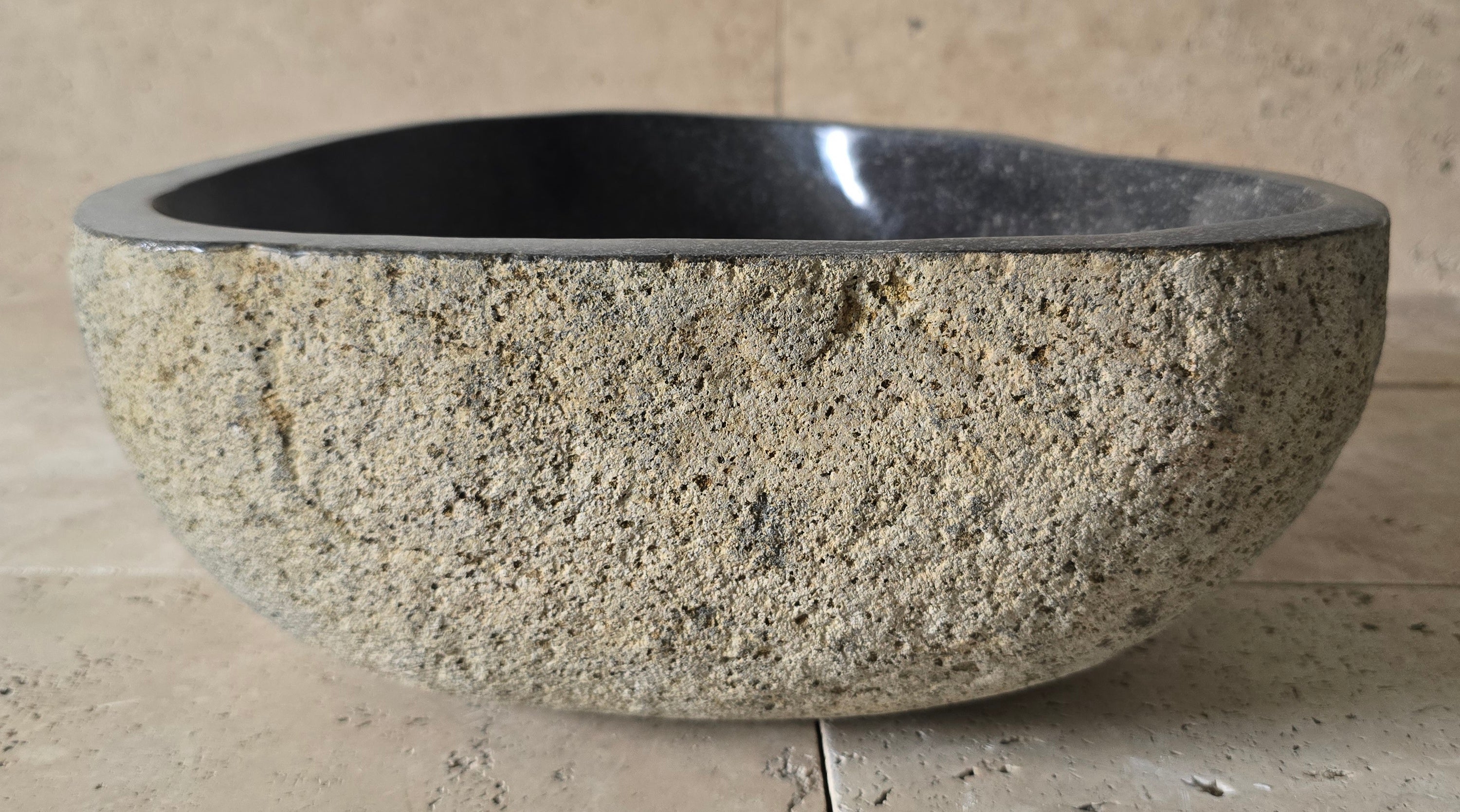 Handmade Natural Oval River Stone  Bathroom Basin  RS 2409149