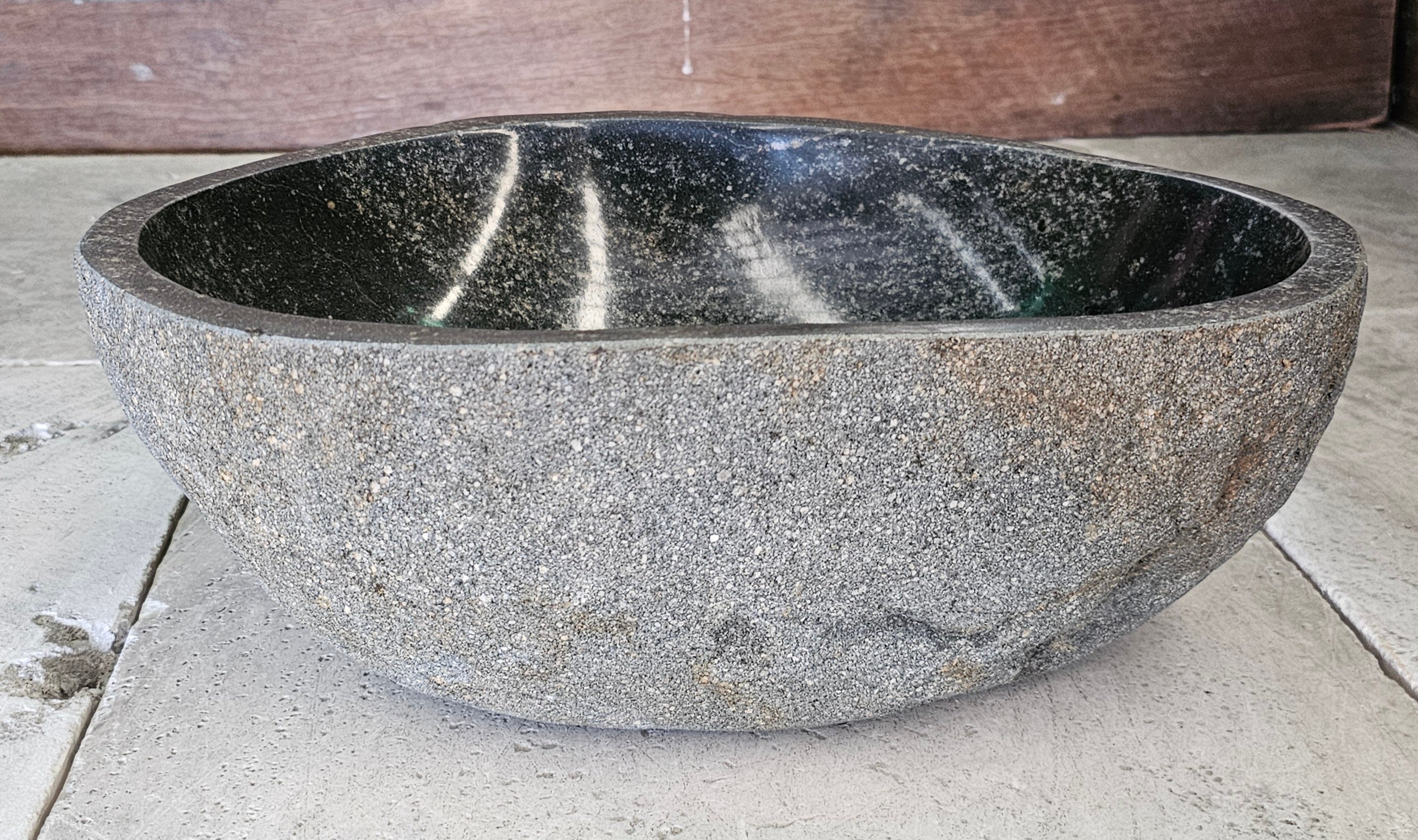 Handmade Natural Oval River Stone  Bathroom Basin  RS 2409140