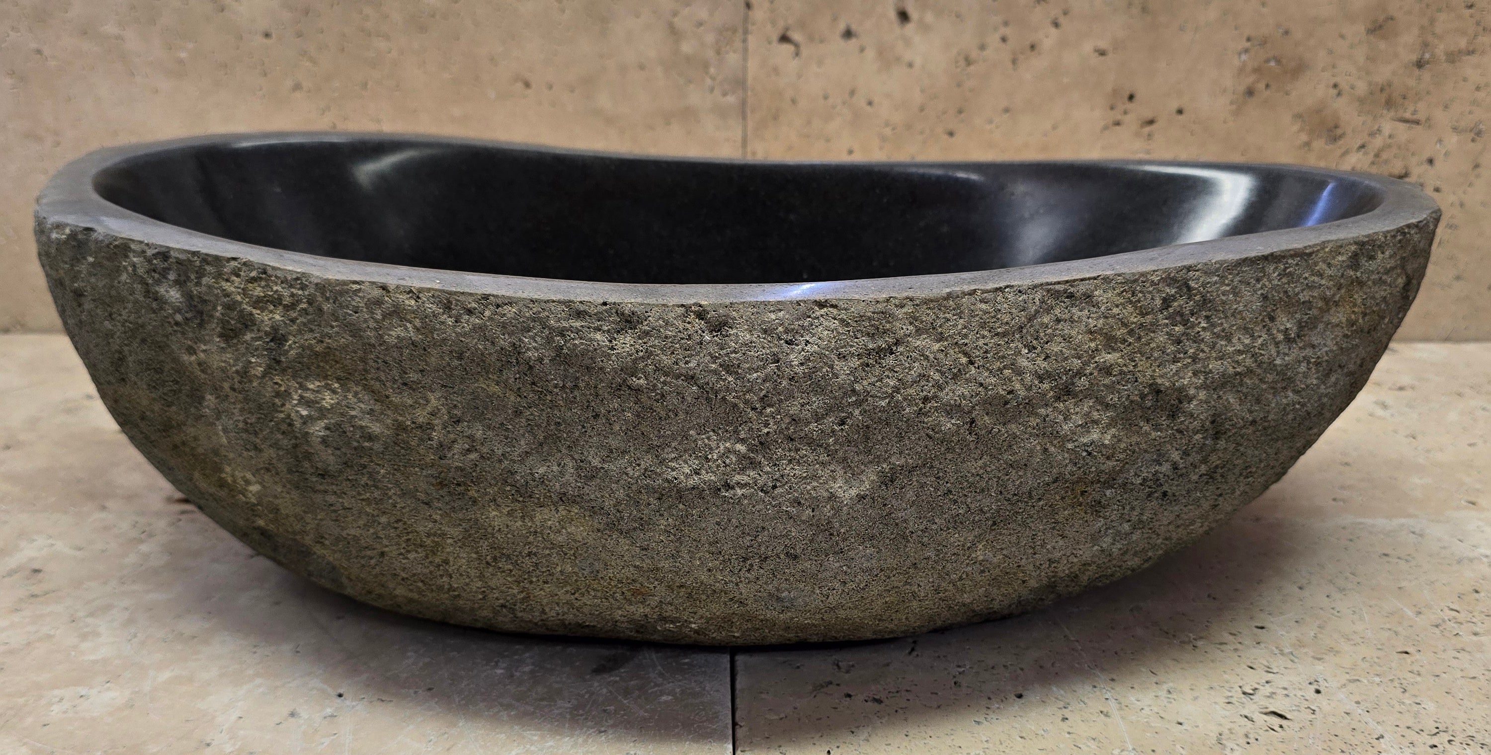 Handmade Natural Oval River Stone  Bathroom Basin  RL 240917