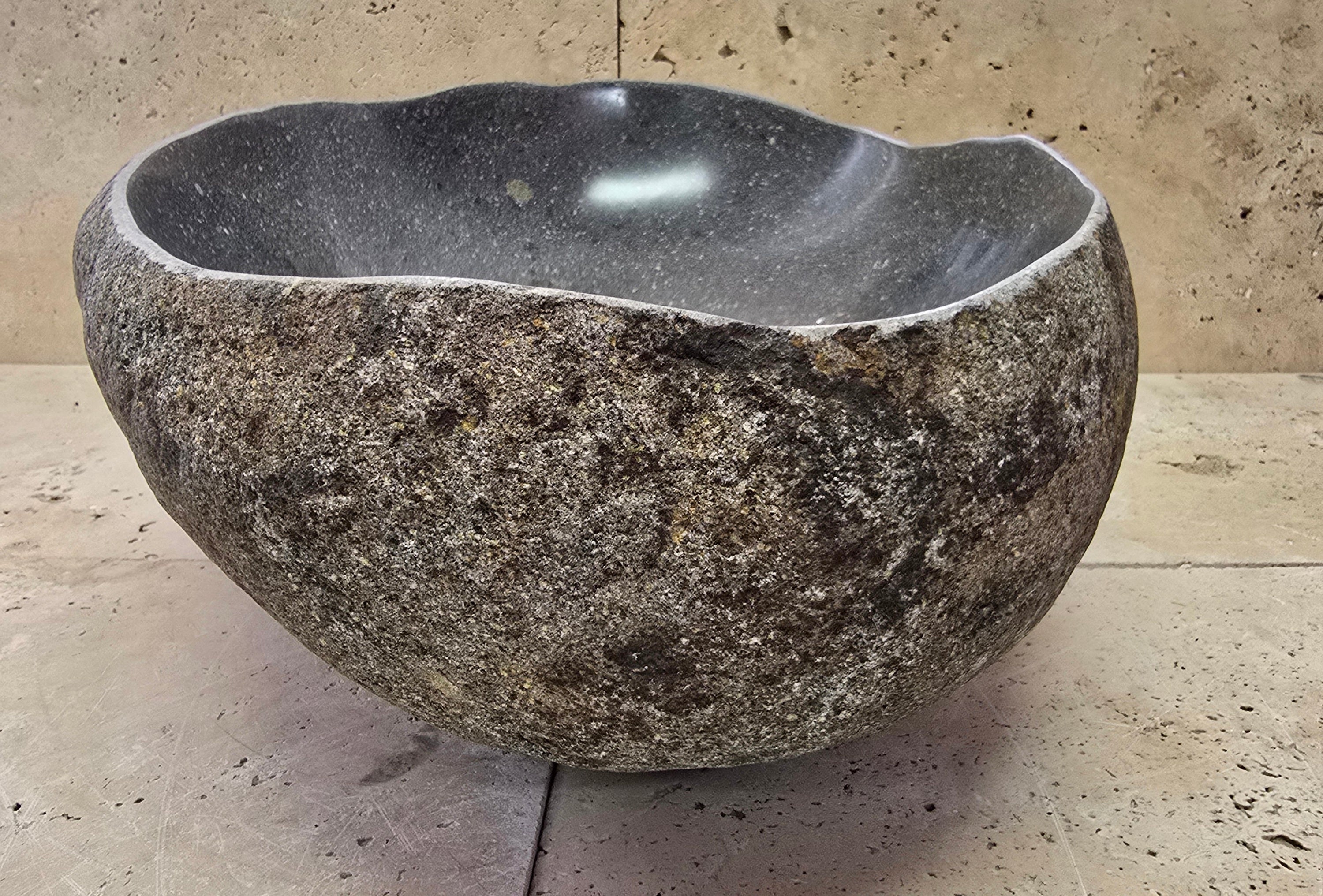 Handmade Natural Oval River Stone  Bathroom Basin  RVM 2409021