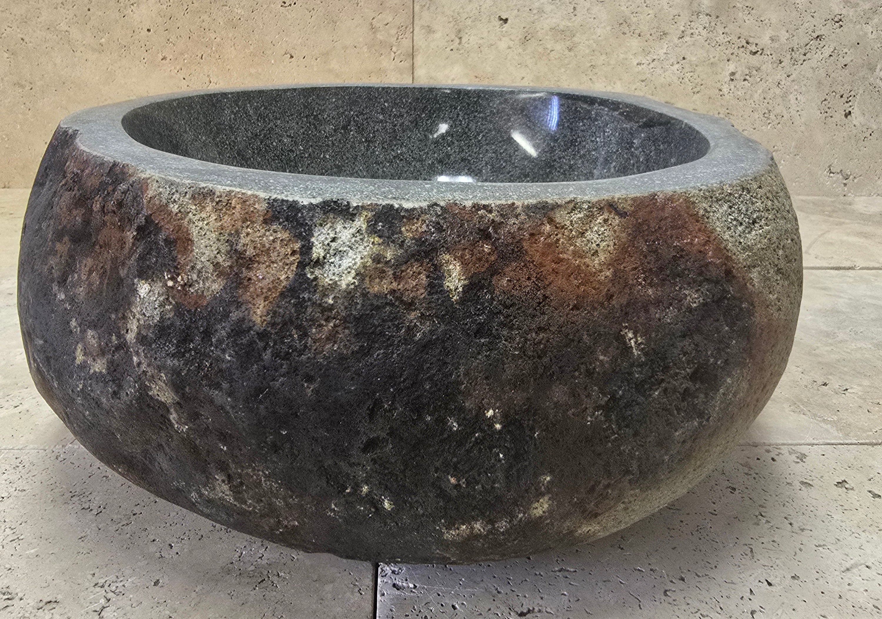 Handmade Natural Oval River Stone  Bathroom Basin  RS 2409033
