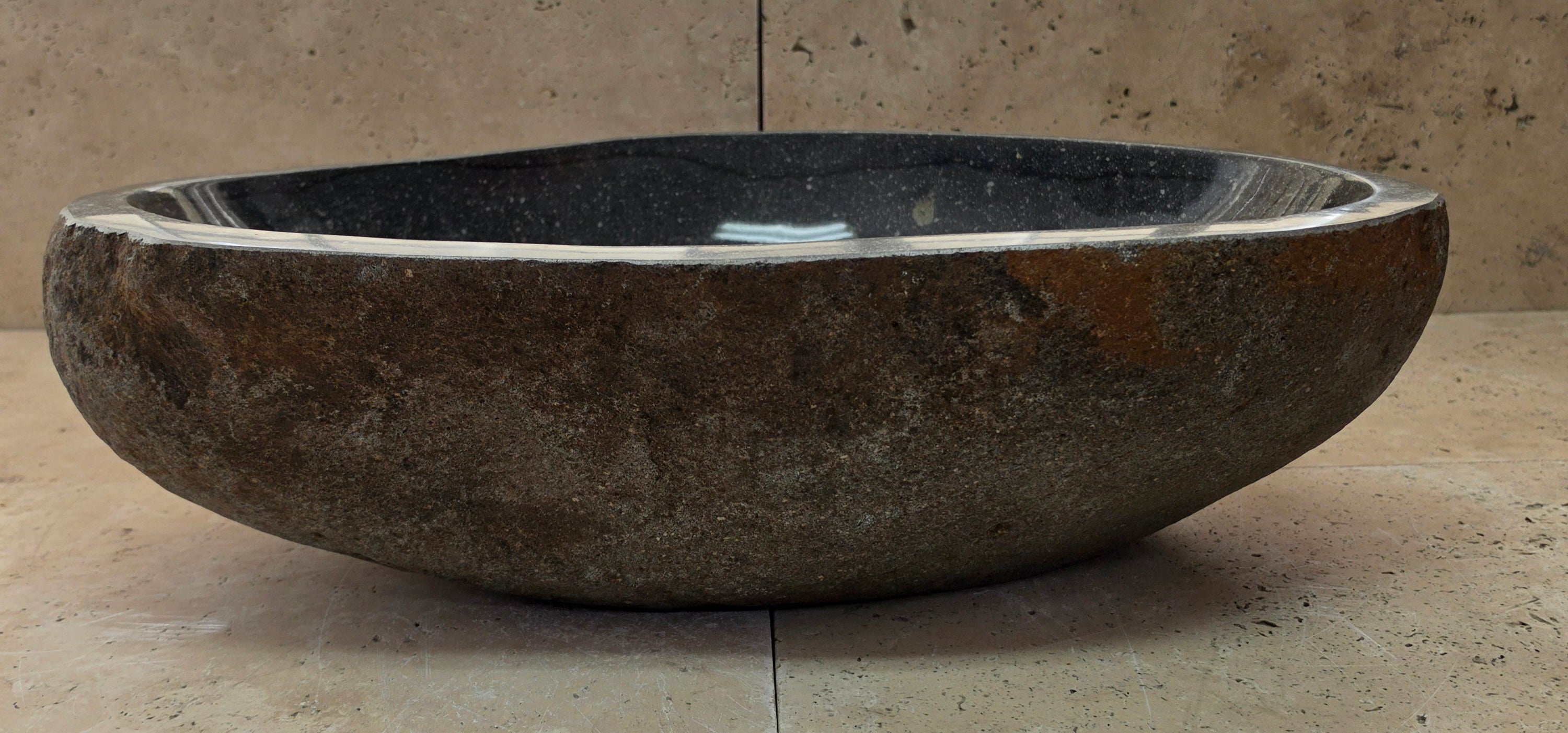 Handmade Natural Oval River Stone  Bathroom Basin  RL 25072042