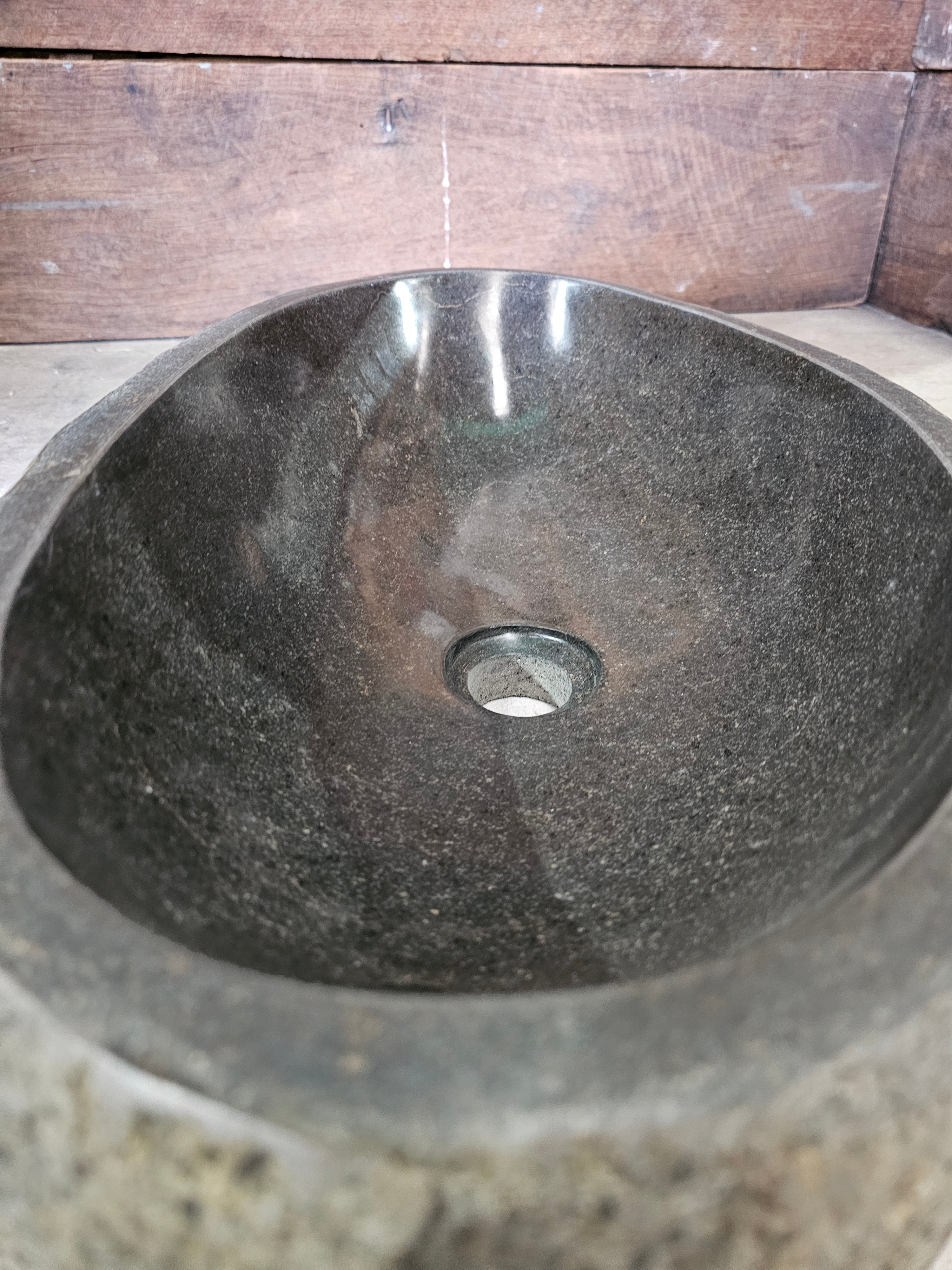 Handmade Natural Oval River Stone  Bathroom Basin  RL 240933