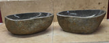 Handmade Natural Oval River Stone  Bathroom Basin TWIN SETS A & B RS 25072003