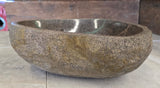 Handmade Natural Oval River Stone  Bathroom Basin  RS 24091060