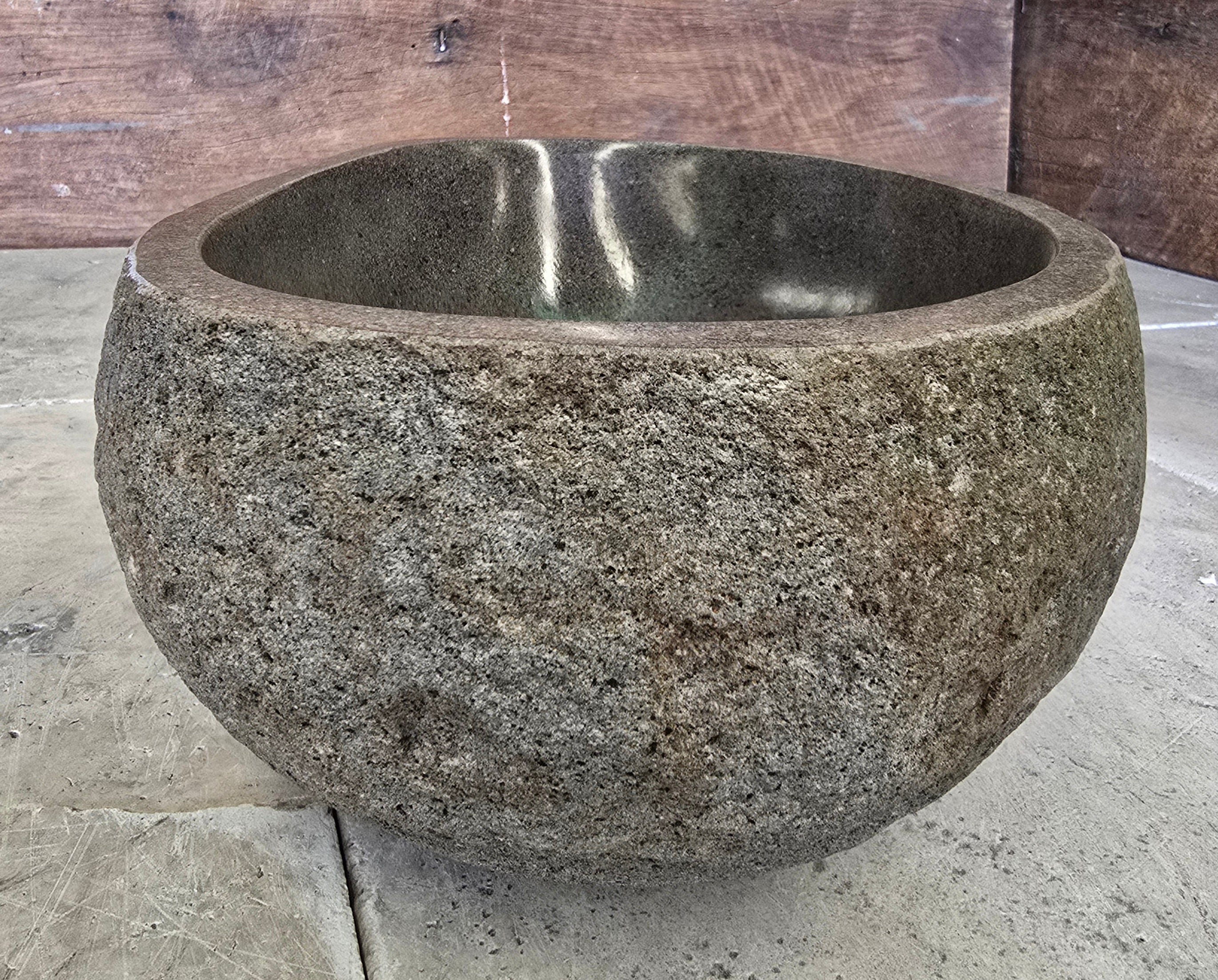 Handmade Natural Oval River Stone  Bathroom Basin  RS 2409090