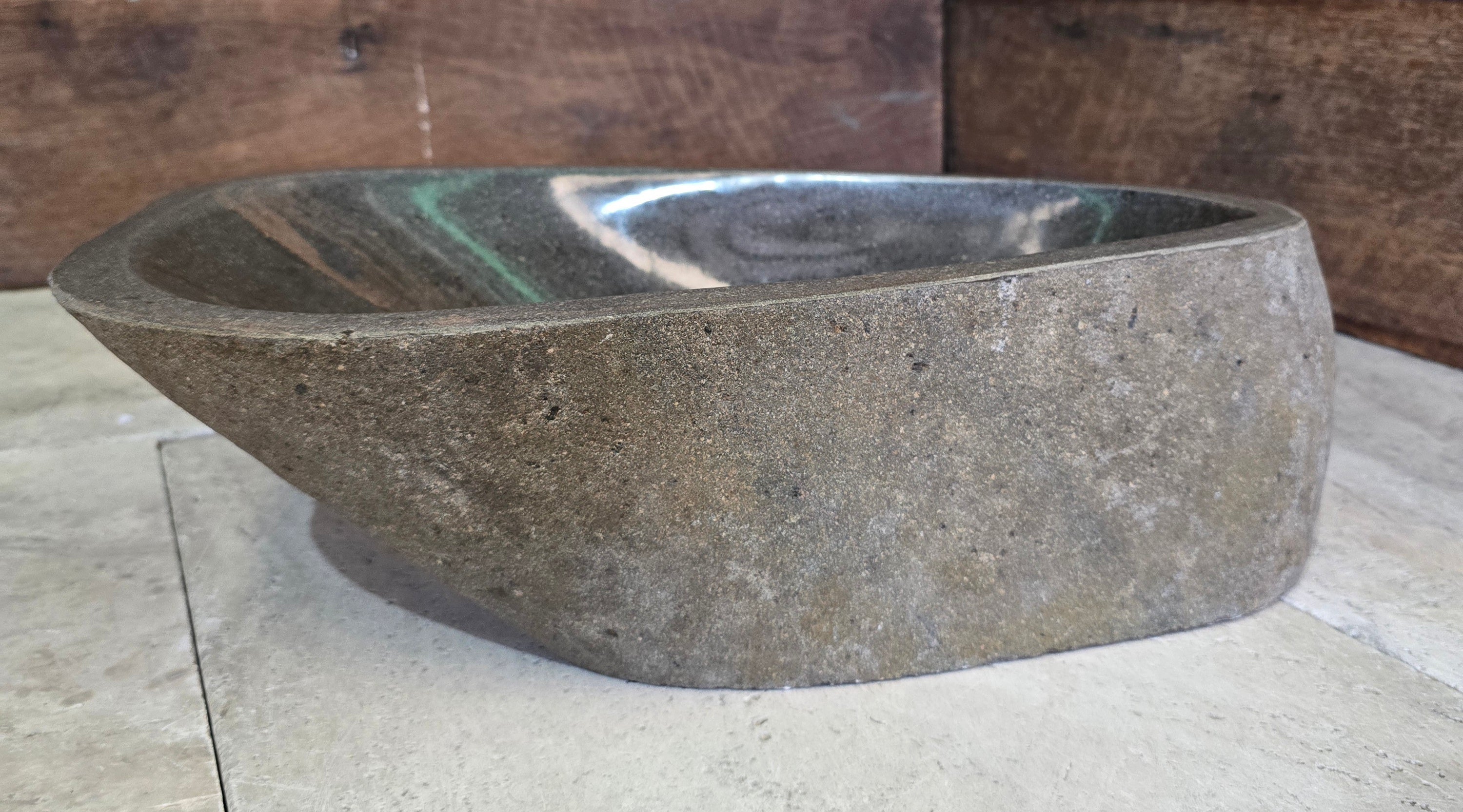 Handmade Natural Oval River Stone  Bathroom Basin  RL 240937