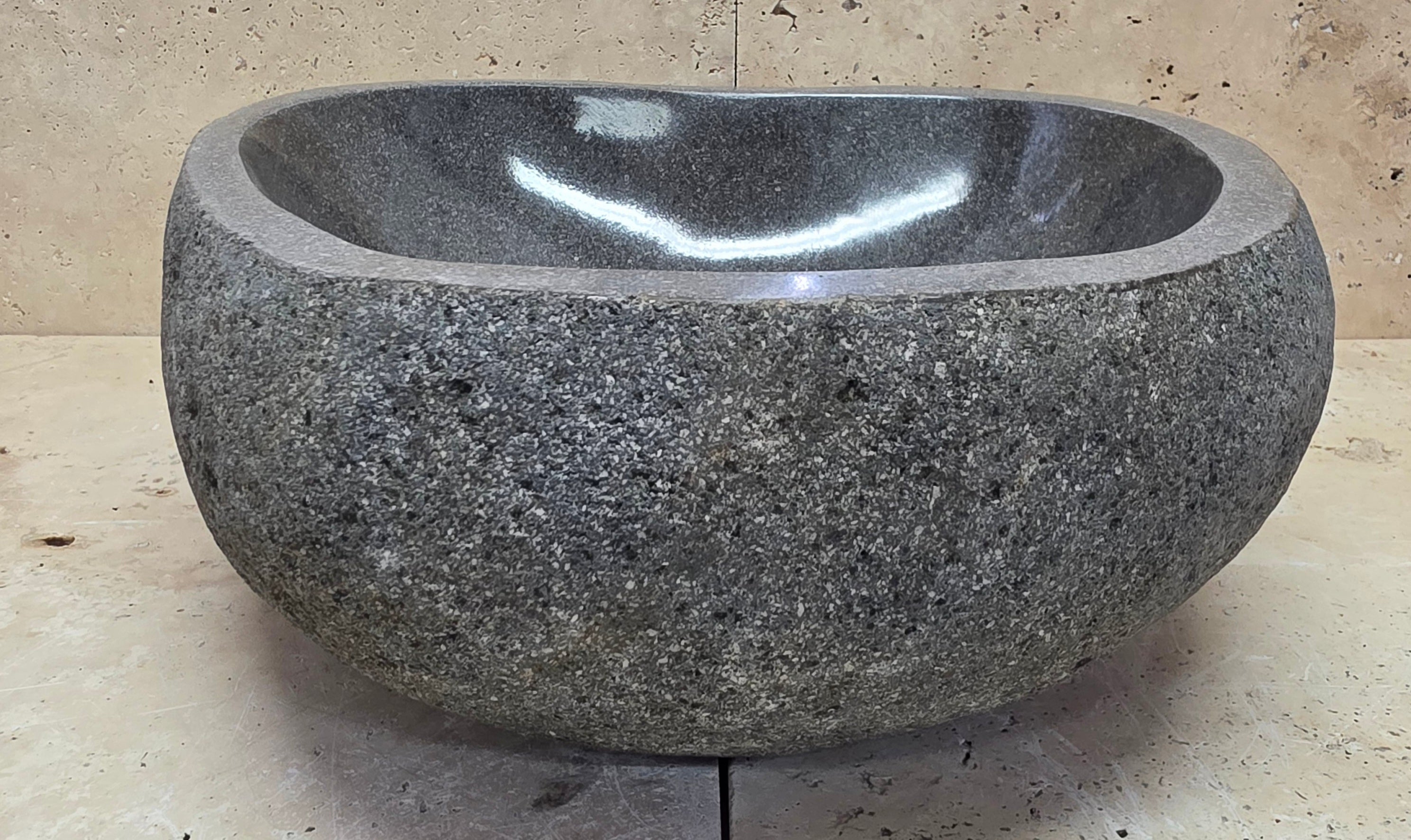 Handmade Natural Oval River Stone  Bathroom Basin  RS 24091123