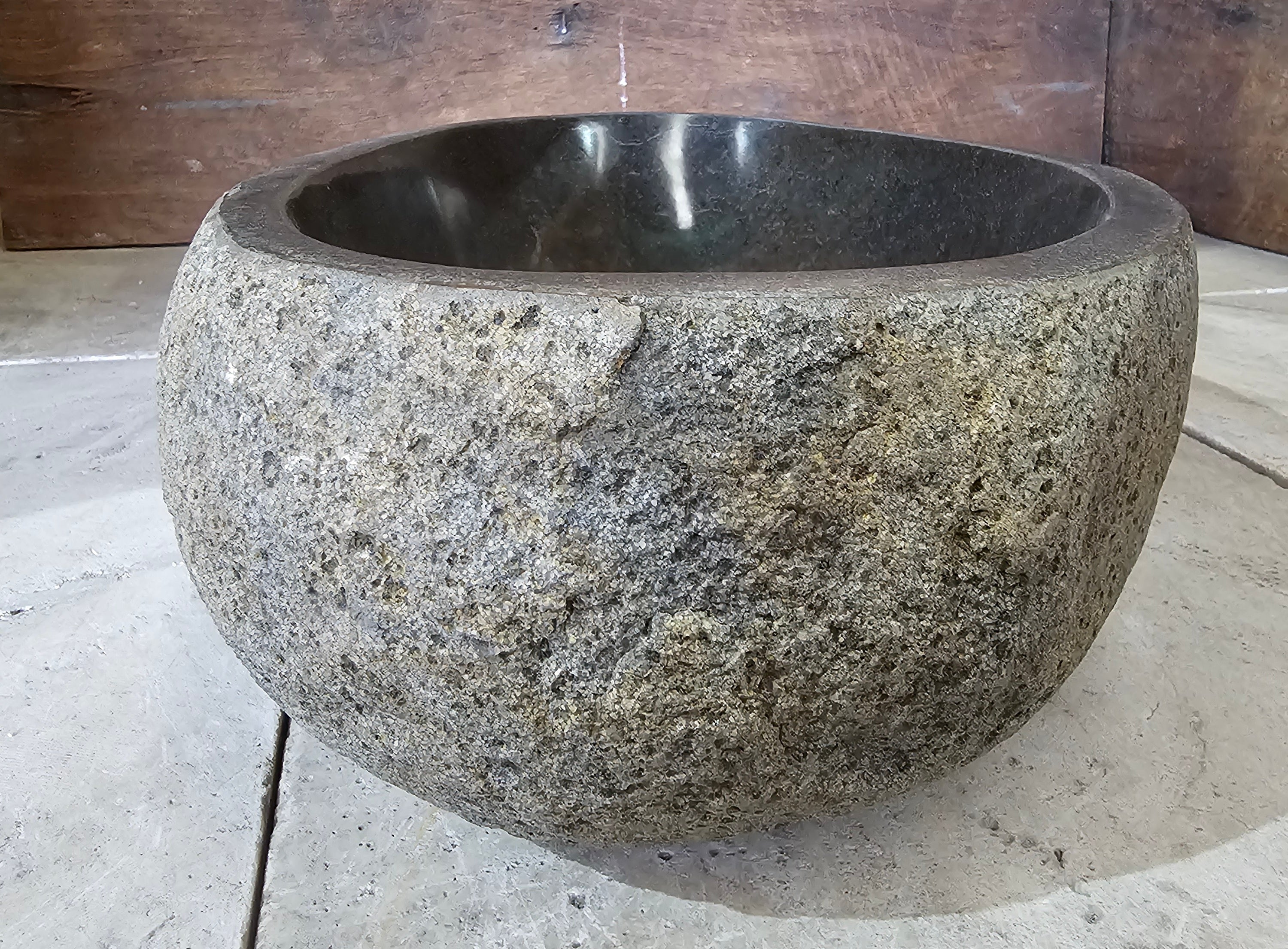 Handmade Natural Oval River Stone  Bathroom Basin  RL 240933