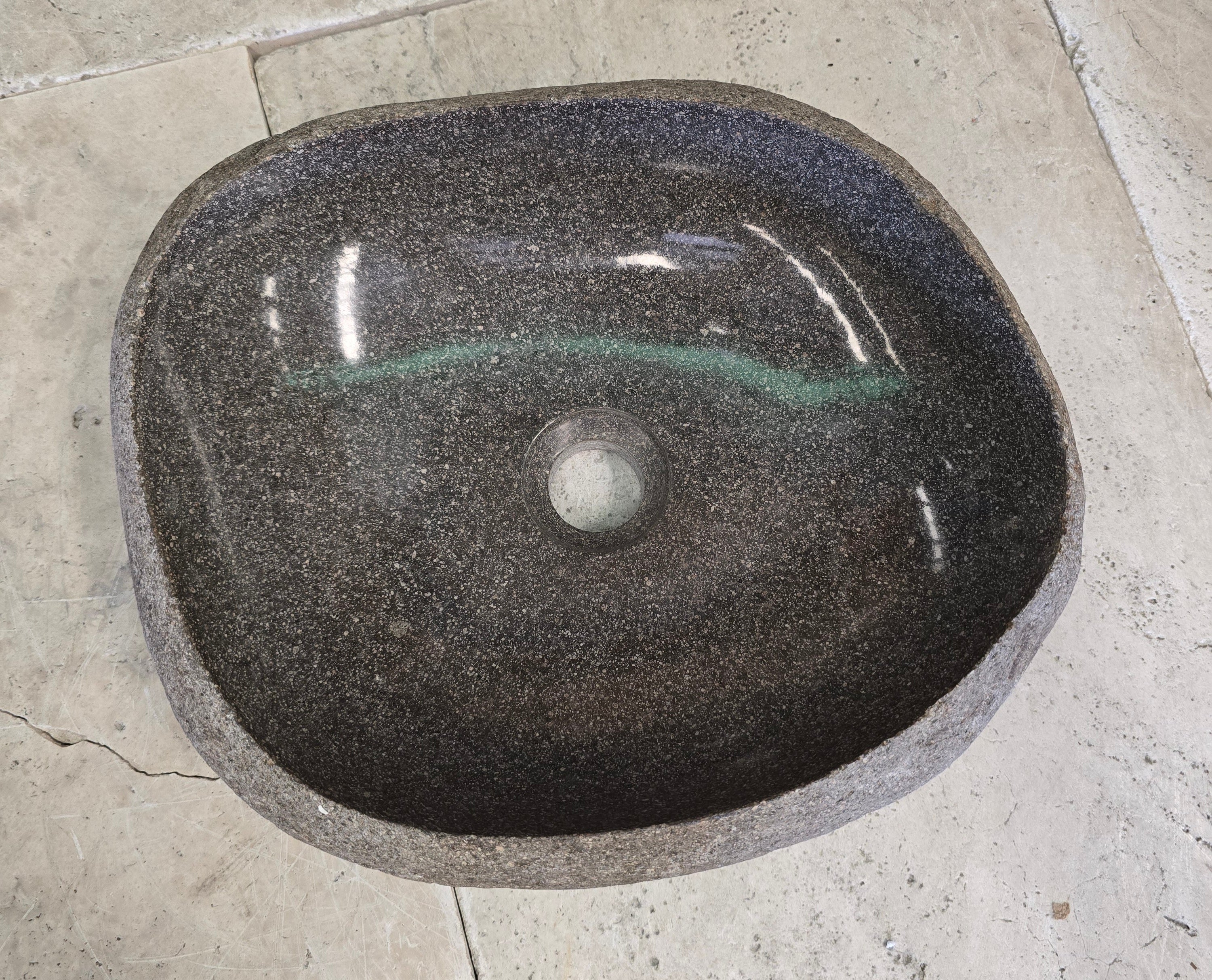 Handmade Natural Oval River Stone  Bathroom Basin  RVS 2409065