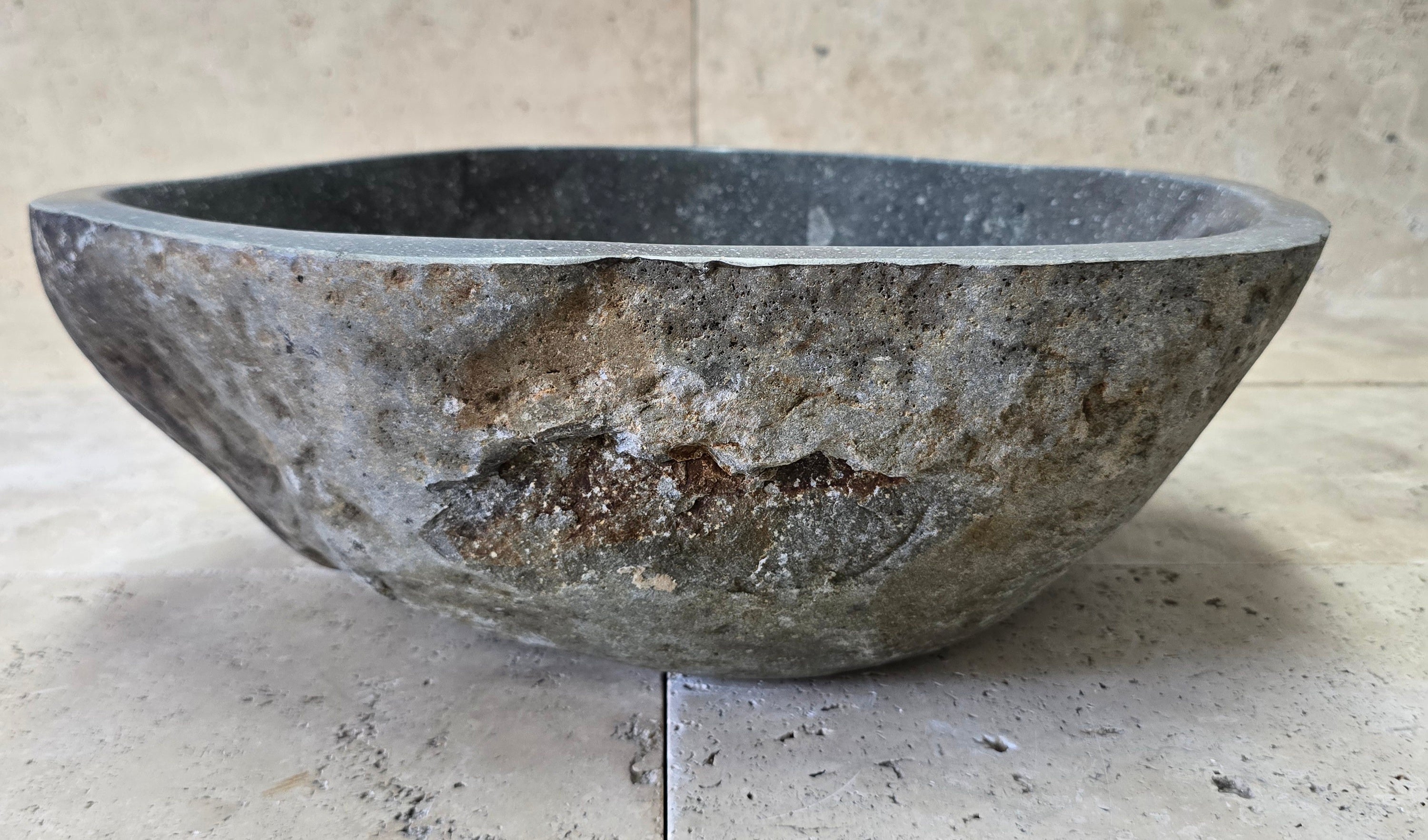 Handmade Natural Oval River Stone  Bathroom Basin  RM 2409039