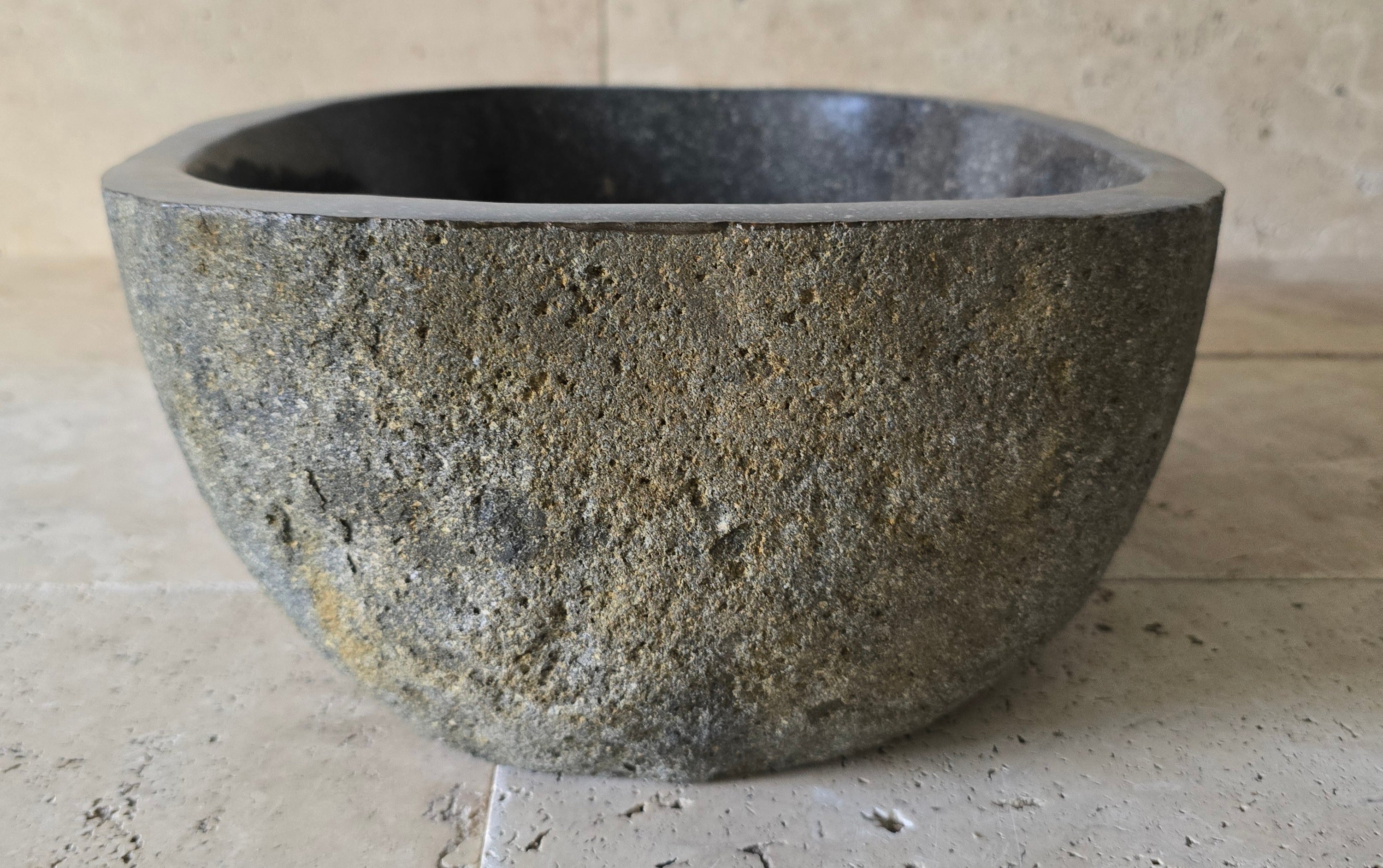 Handmade Natural Oval River Stone  Bathroom Basin  RS 2409145