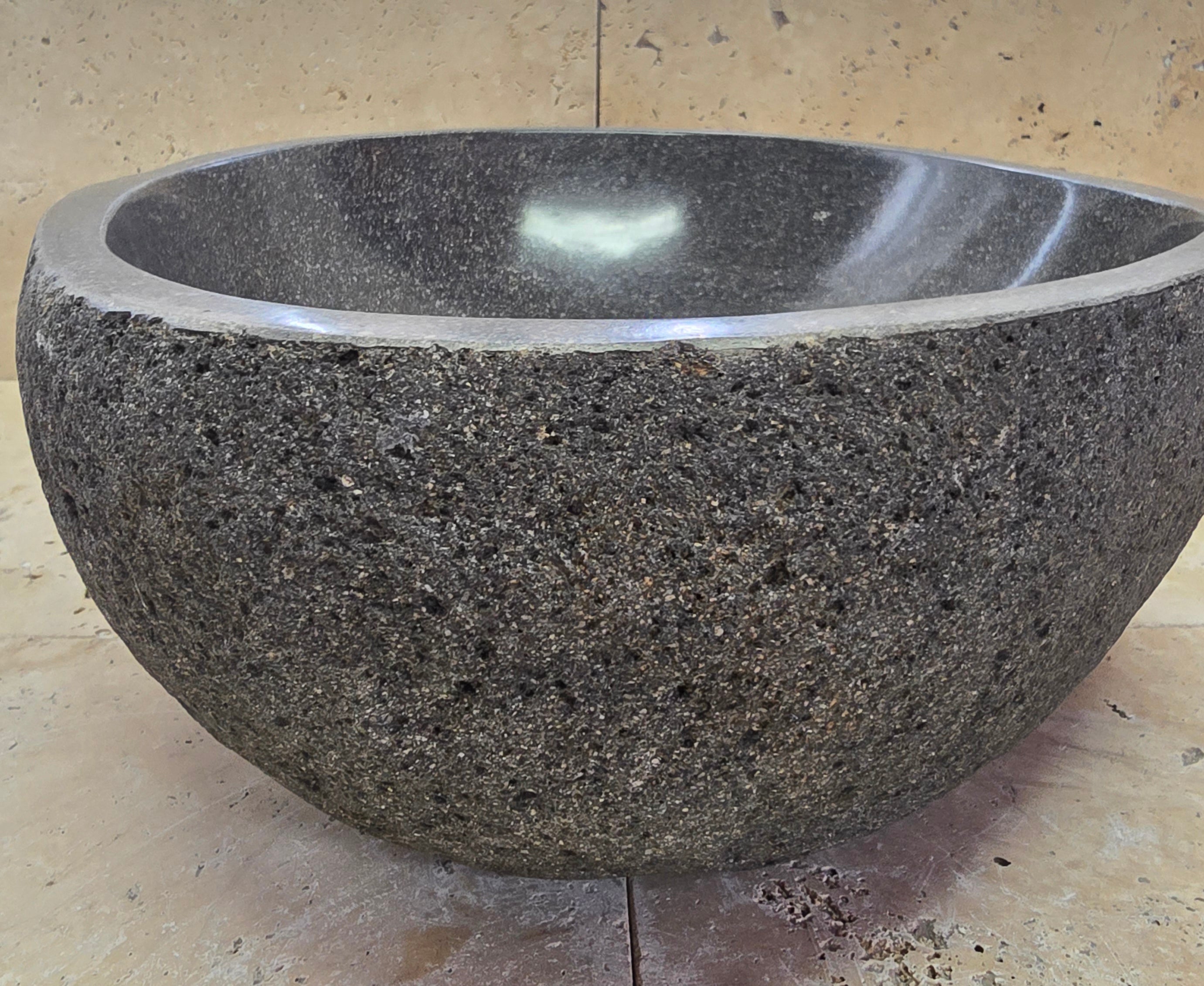 Handmade Natural Oval River Stone  Bathroom Basin  RS 2409045