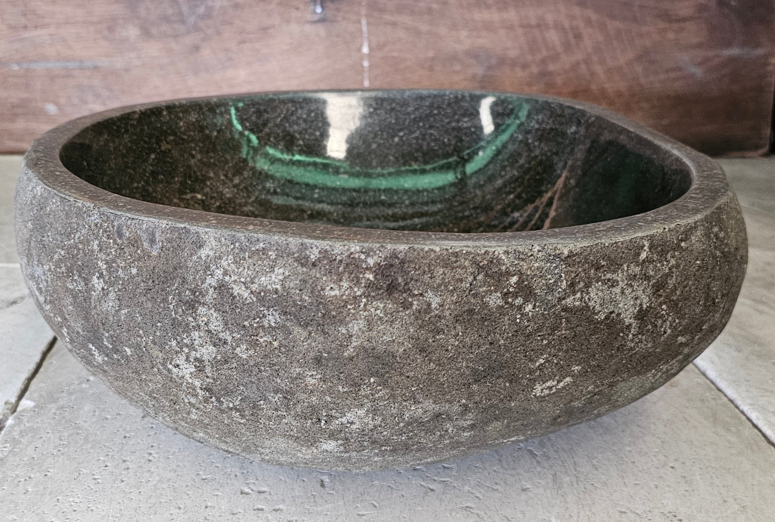 Handmade Natural Oval River Stone  Bathroom Basin  RM 2409105