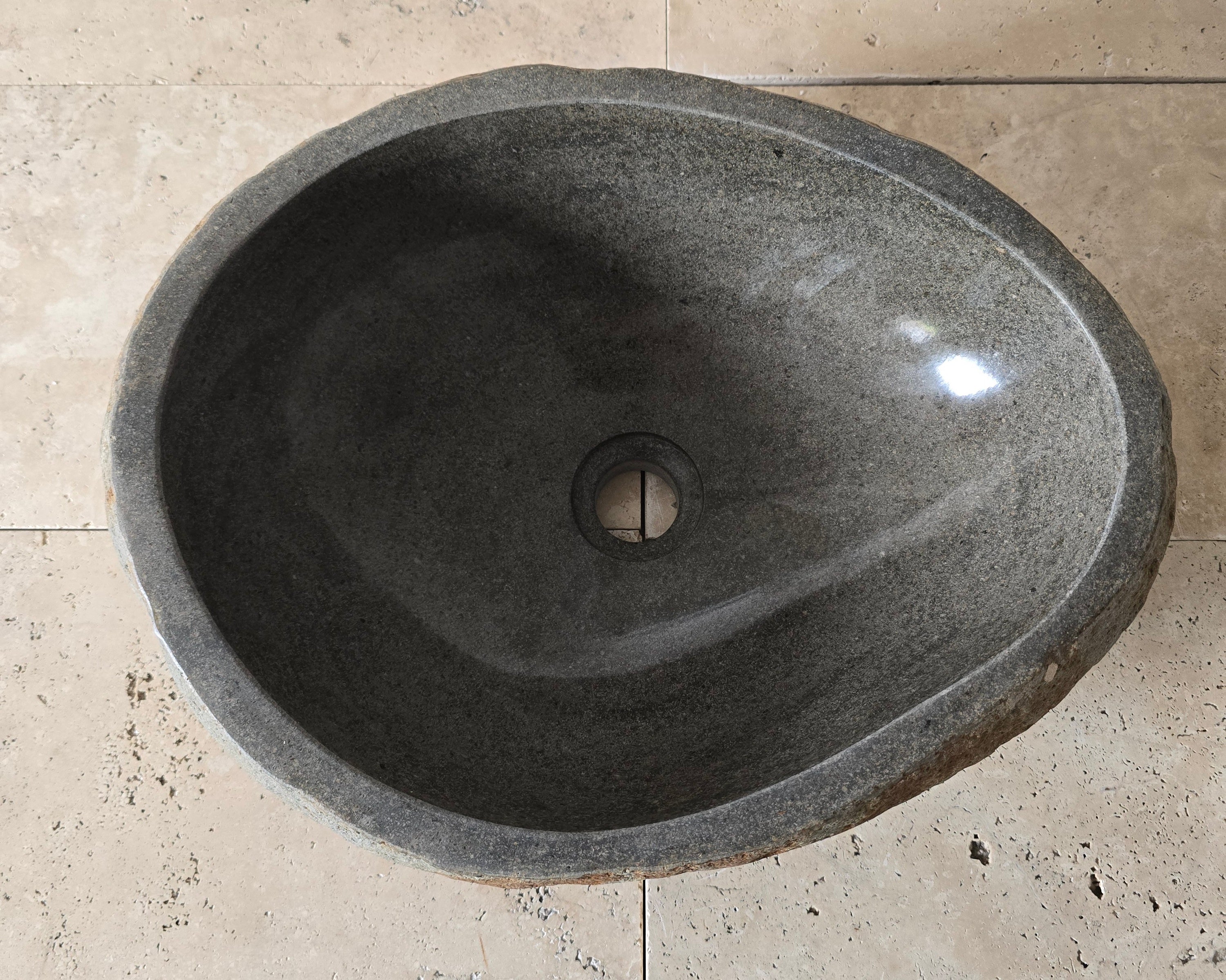 Handmade Natural Oval River Stone  Bathroom Basin  RM 2409080