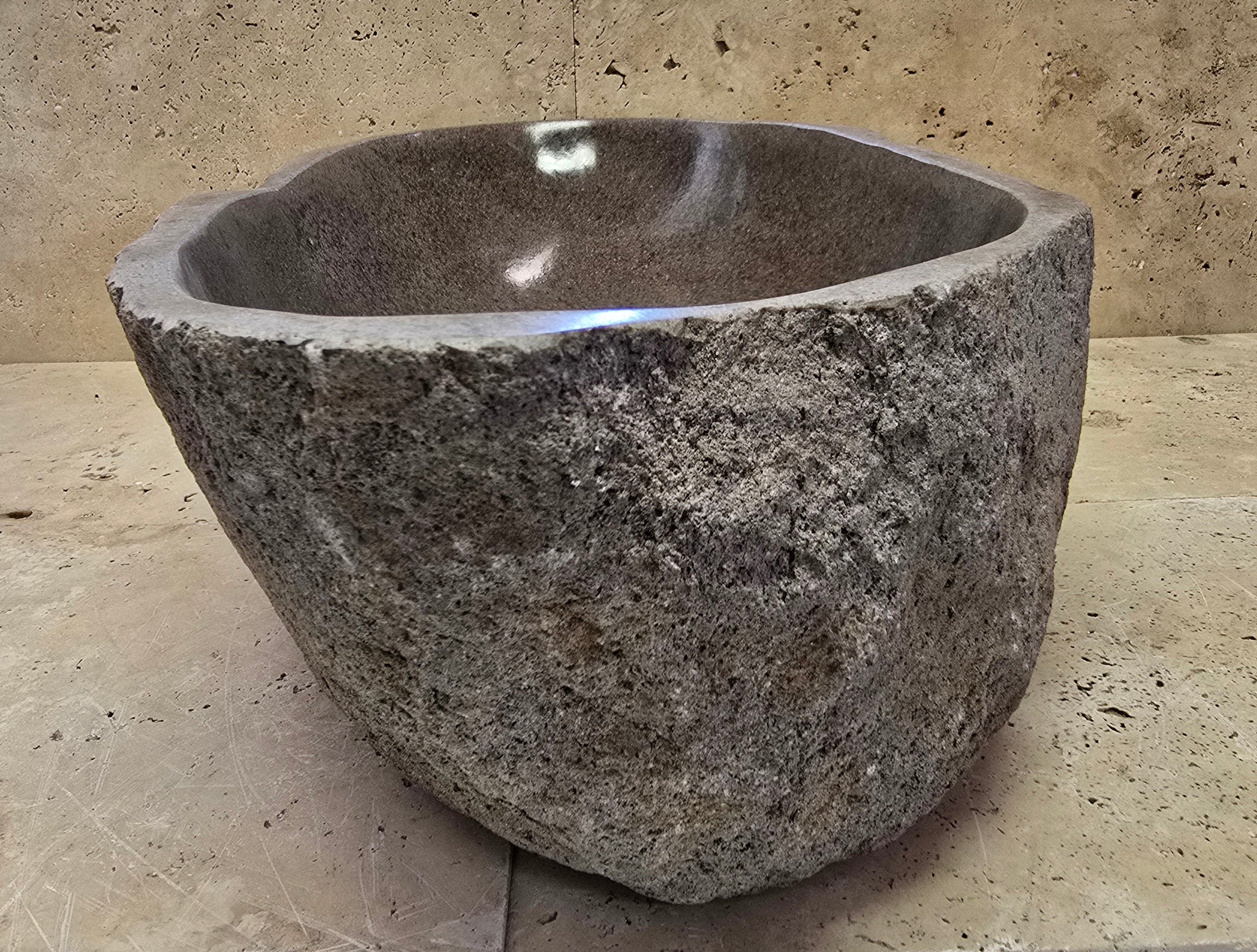 Handmade Natural Oval River Stone  Bathroom Basin  RL 240965