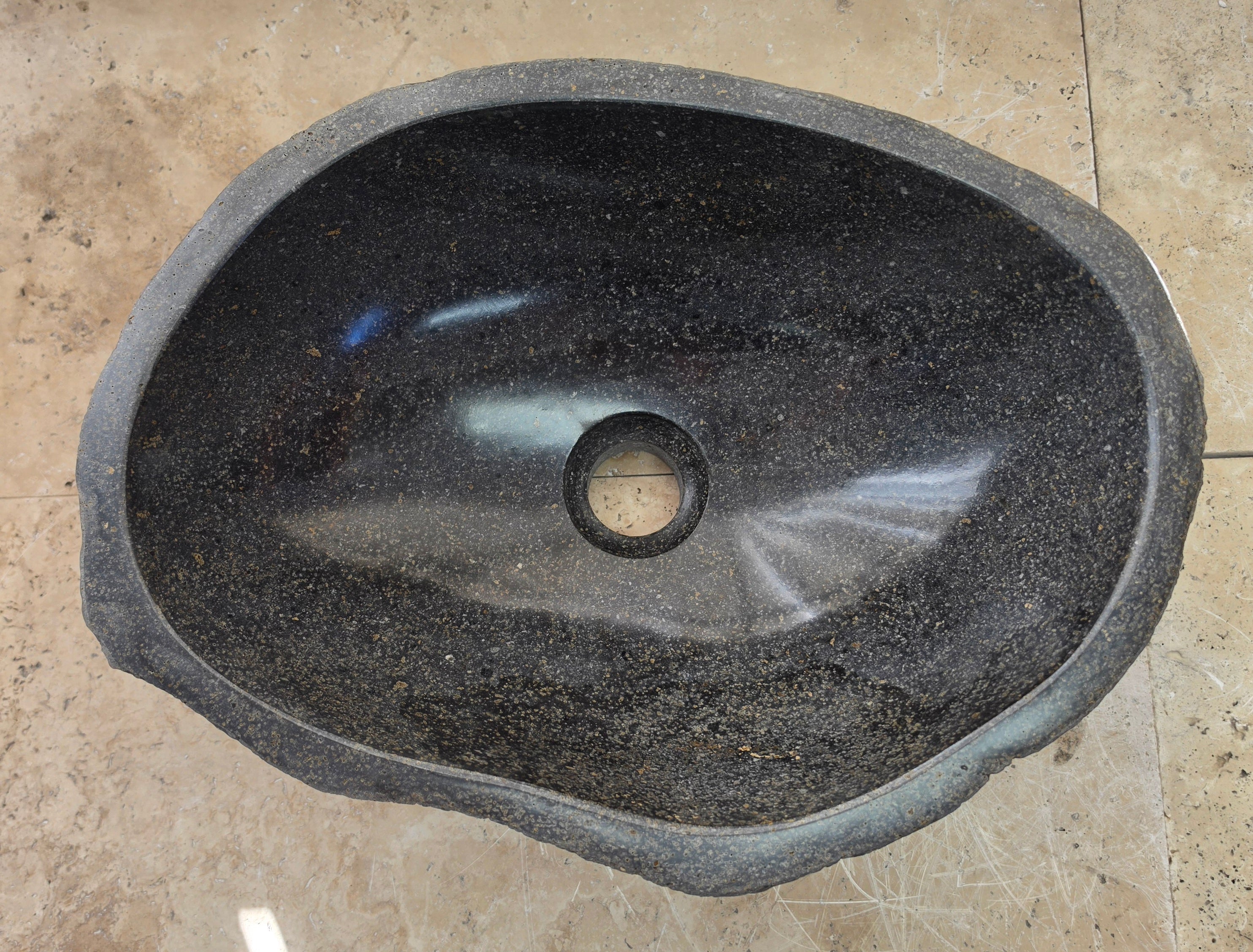 Handmade Natural Oval River Stone  Bathroom Basin  RM 2409139