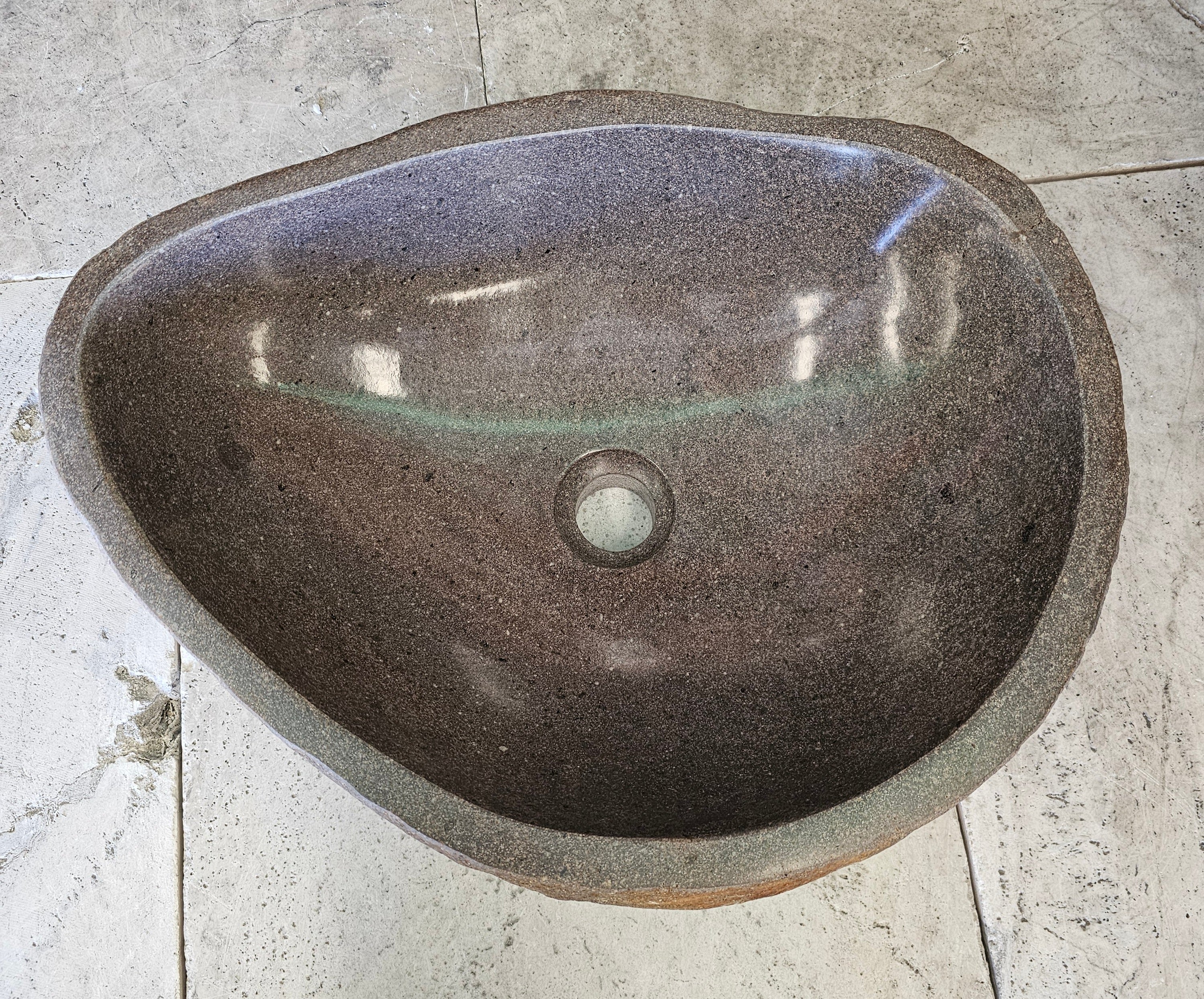 Handmade Natural Oval River Stone  Bathroom Basin  RM 2409142