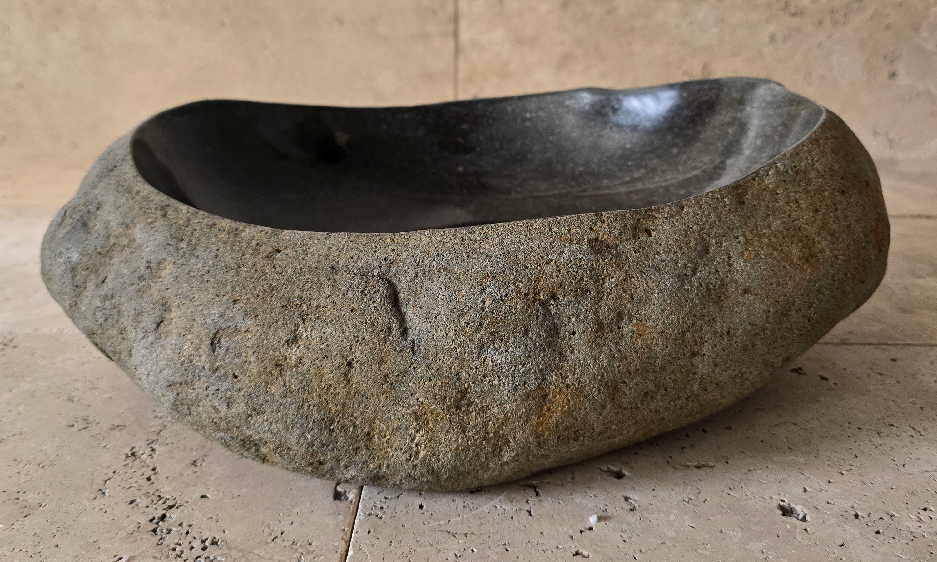 Handmade Natural Oval River Stone  Bathroom Basin  RVM 2409081