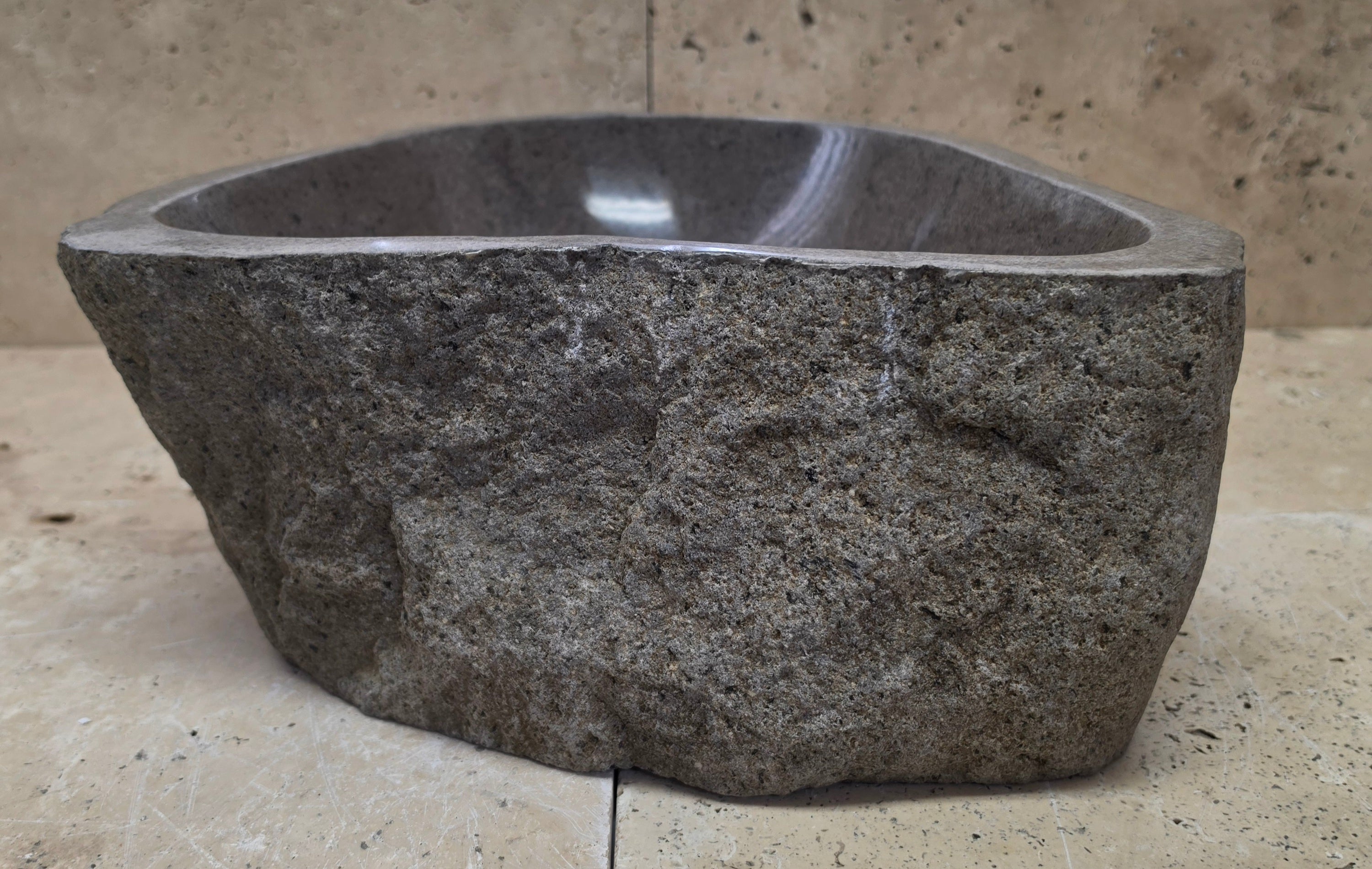 Handmade Natural Oval River Stone  Bathroom Basin  RS 240937