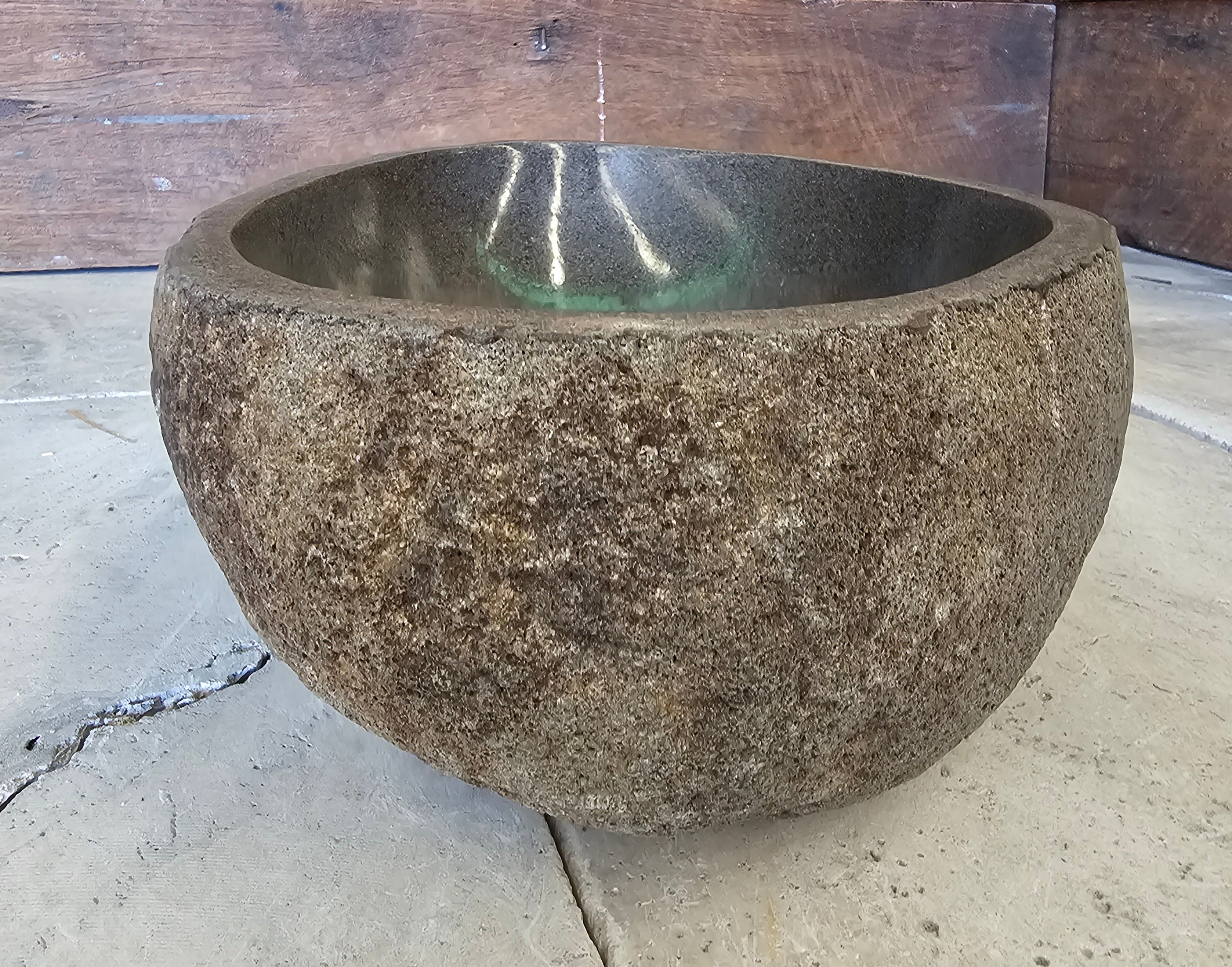 Handmade Natural Oval River Stone  Bathroom Basin  RS 2409019