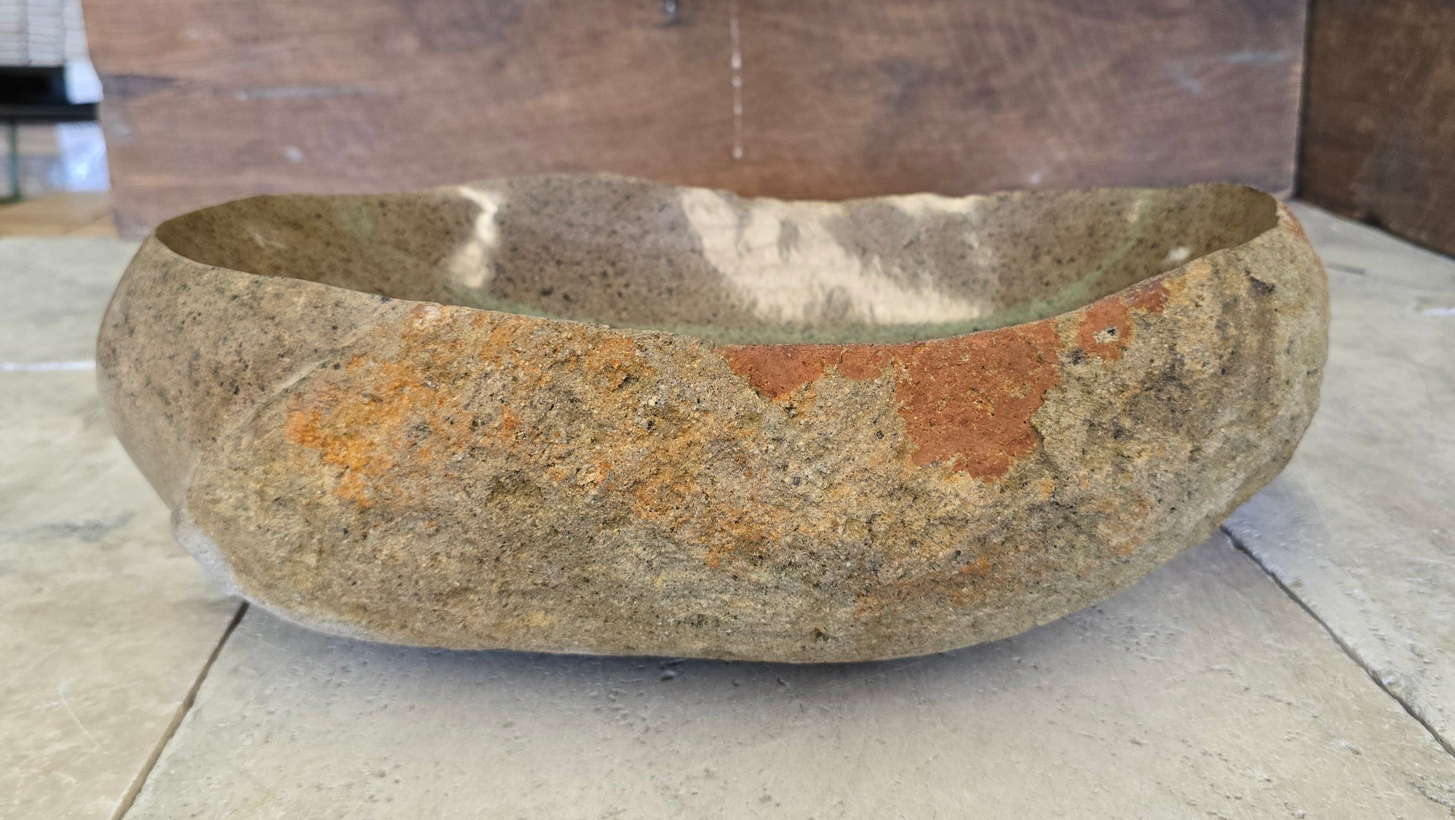 Handmade Natural Oval River Stone  Bathroom Basin  PHM 240917