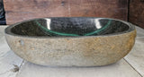 Handmade Natural Oval River Stone  Bathroom Basin  RM 2409027