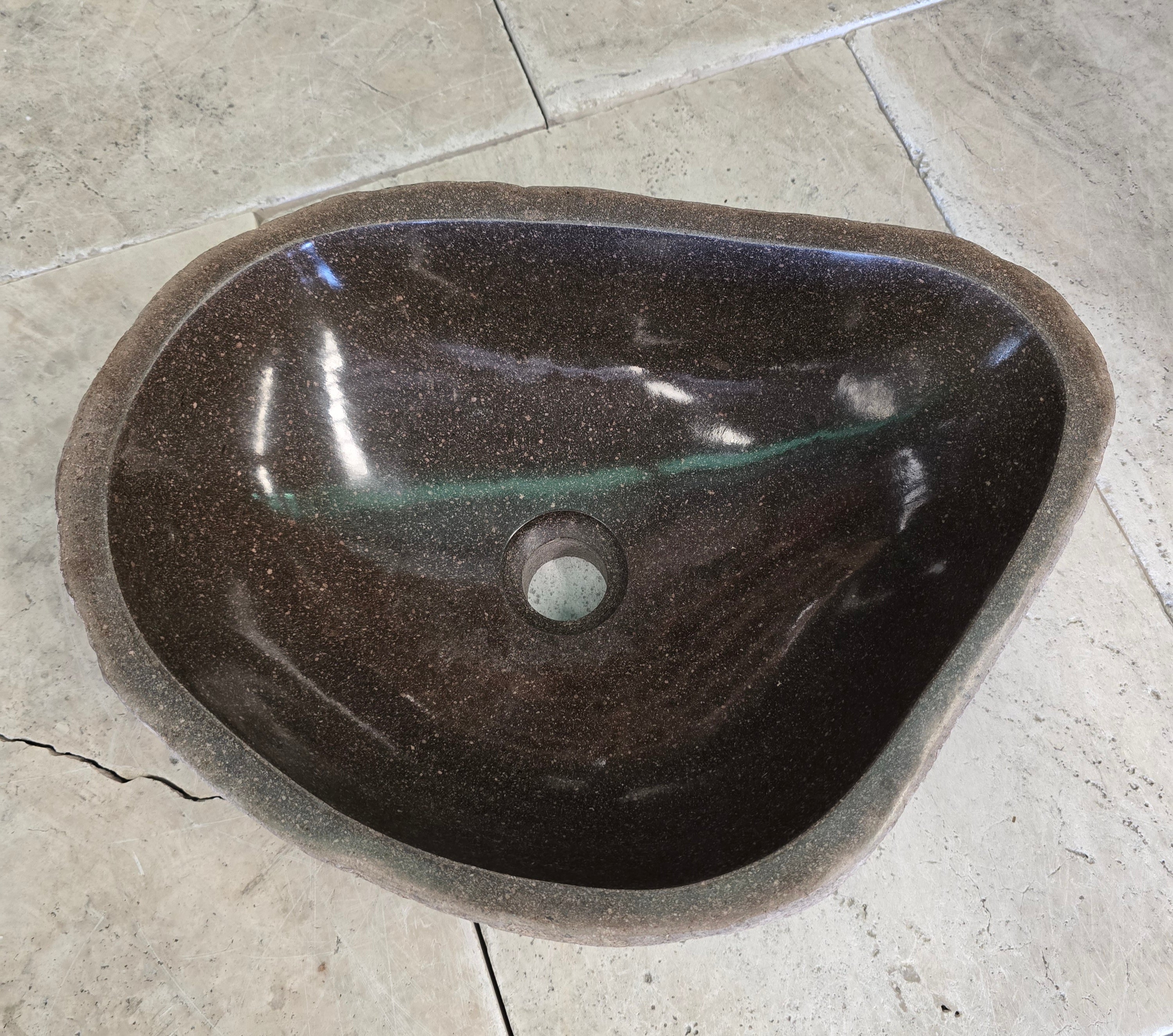 Handmade Natural Oval River Stone  Bathroom Basin  RM 2409089