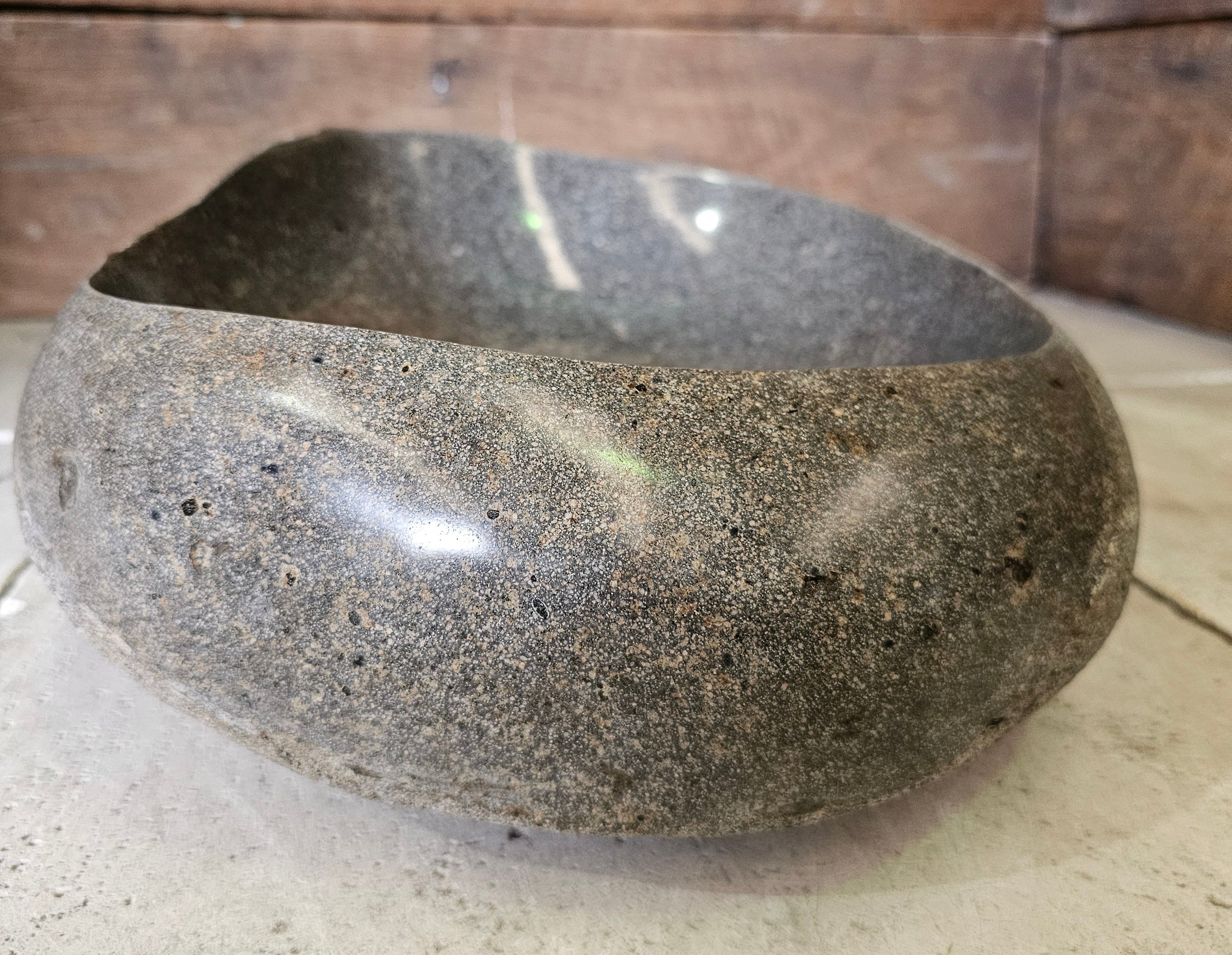 Handmade Natural Oval River Stone  Bathroom Basin  PHM 240911