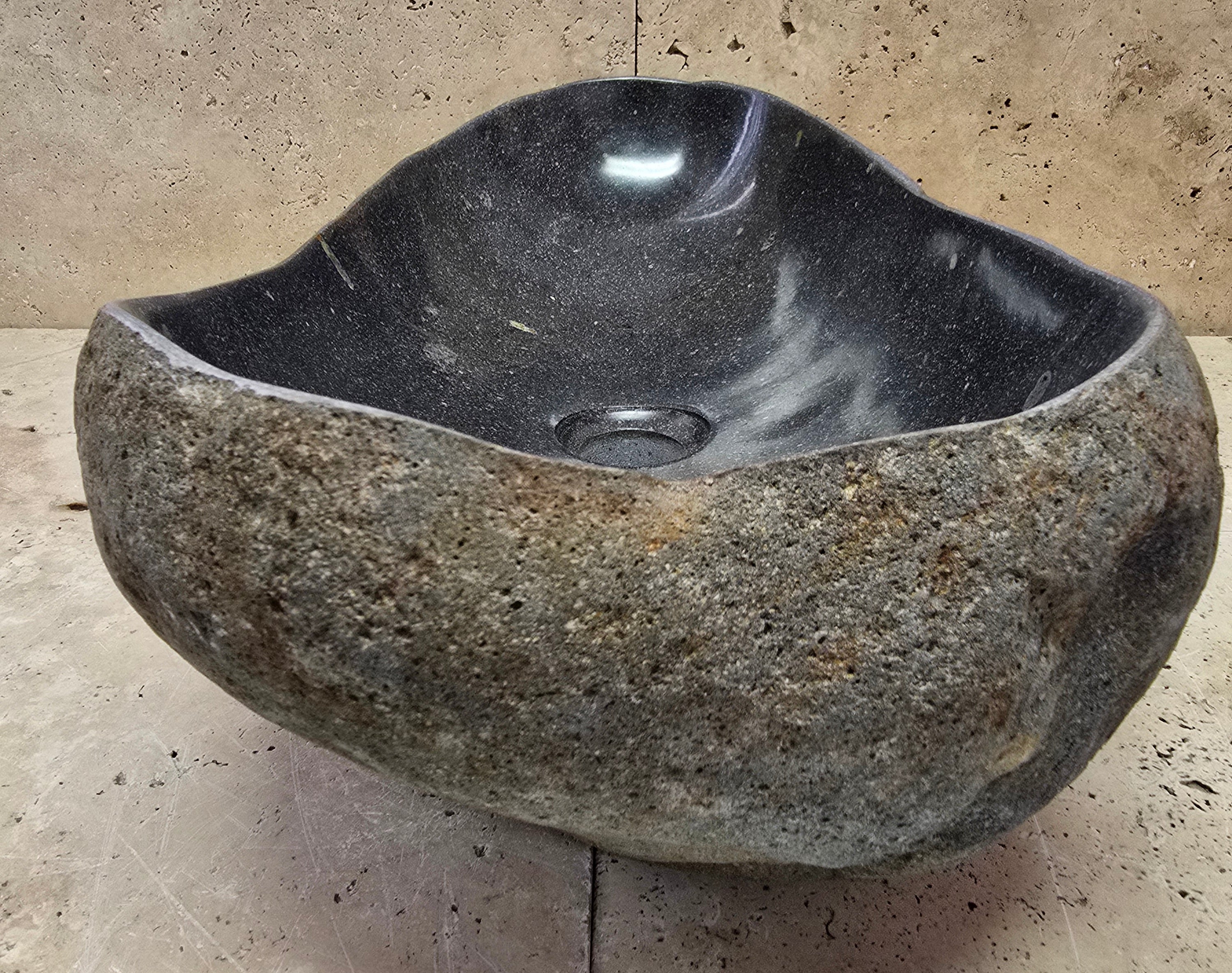 Handmade Natural Oval River Stone  Bathroom Basin  RVL 240930