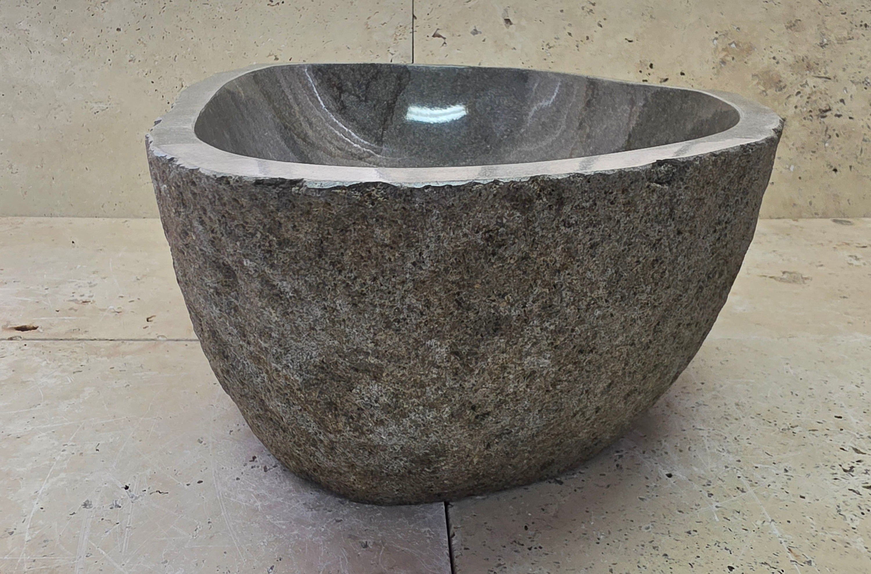 Handmade Natural Oval River Stone  Bathroom Basin  RM 25072099