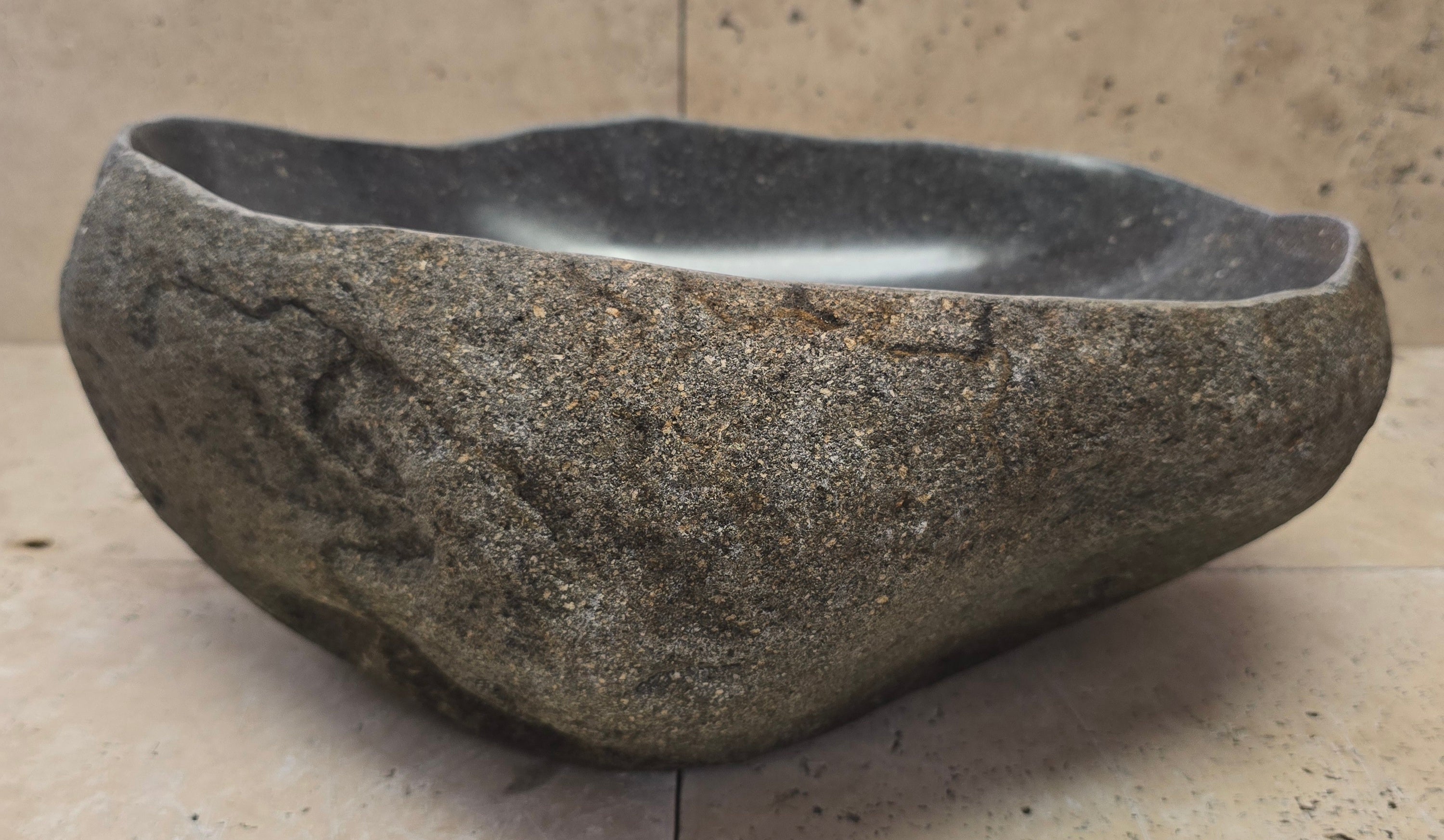 Handmade Natural Oval River Stone  Bathroom Basin  RVM 2409021