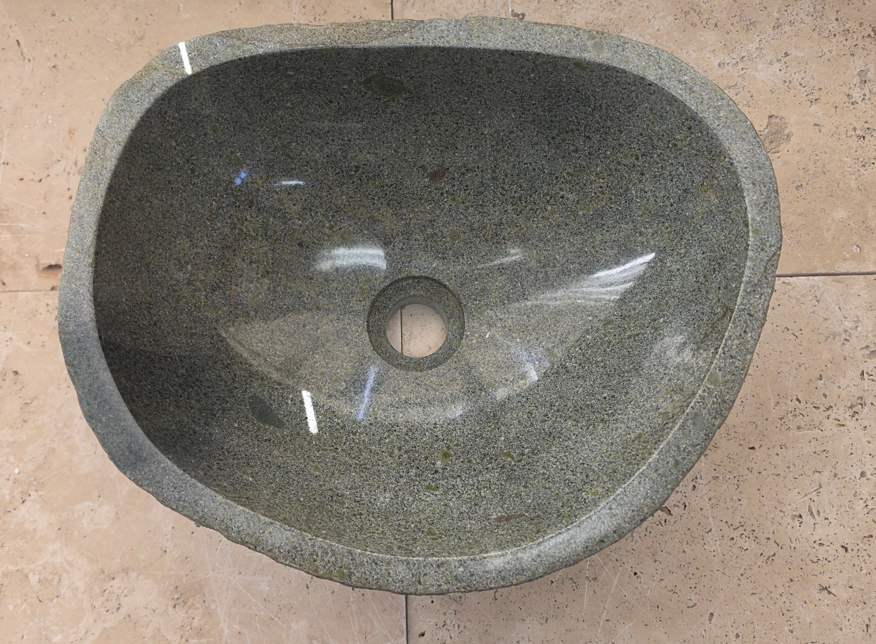 Handmade Natural Oval River Stone  Bathroom Basin  RS 2409024