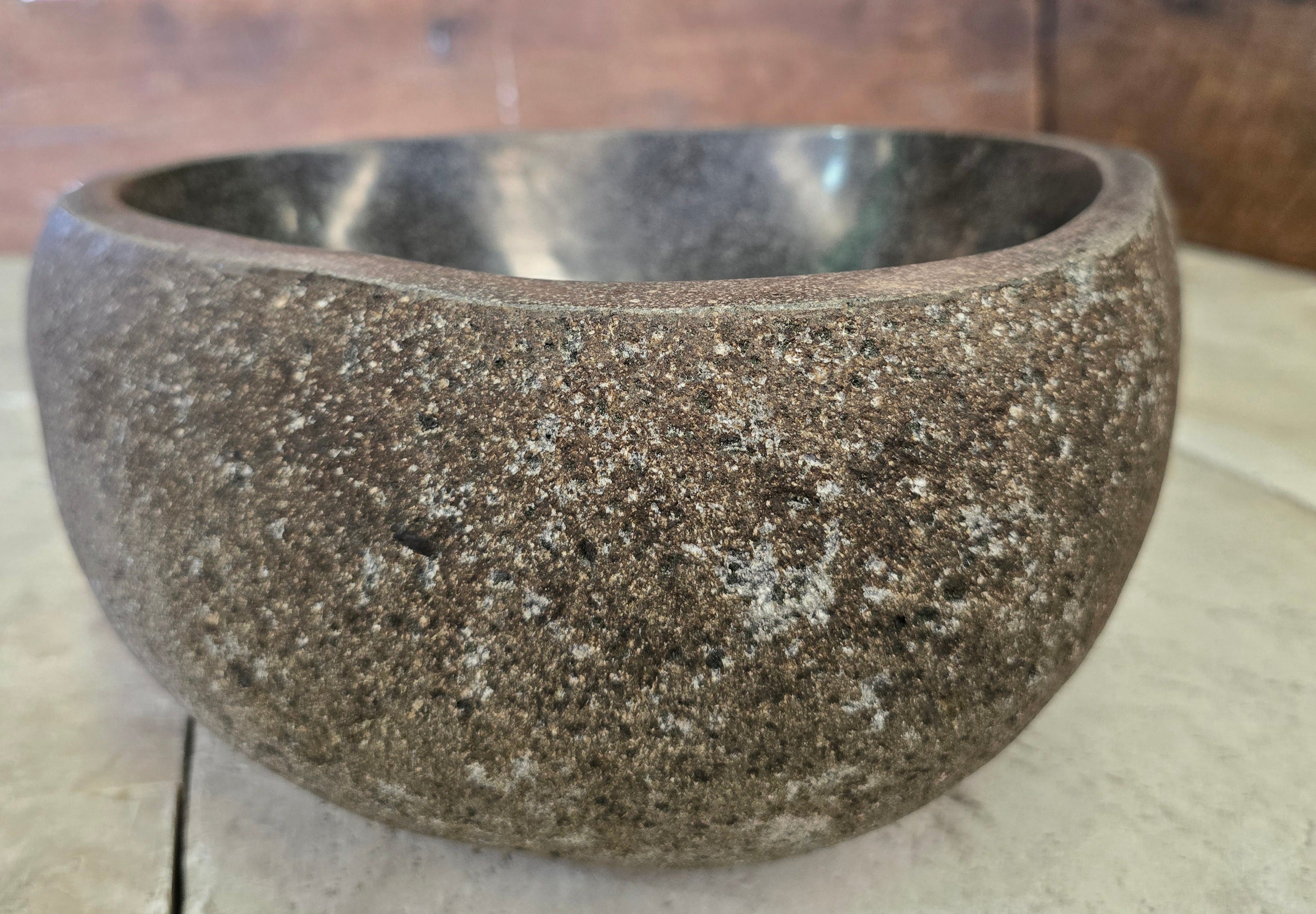 Handmade Natural Oval River Stone  Bathroom Basin  RS 2409006