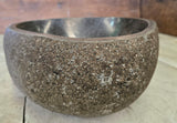 Handmade Natural Oval River Stone  Bathroom Basin  RS 2409006