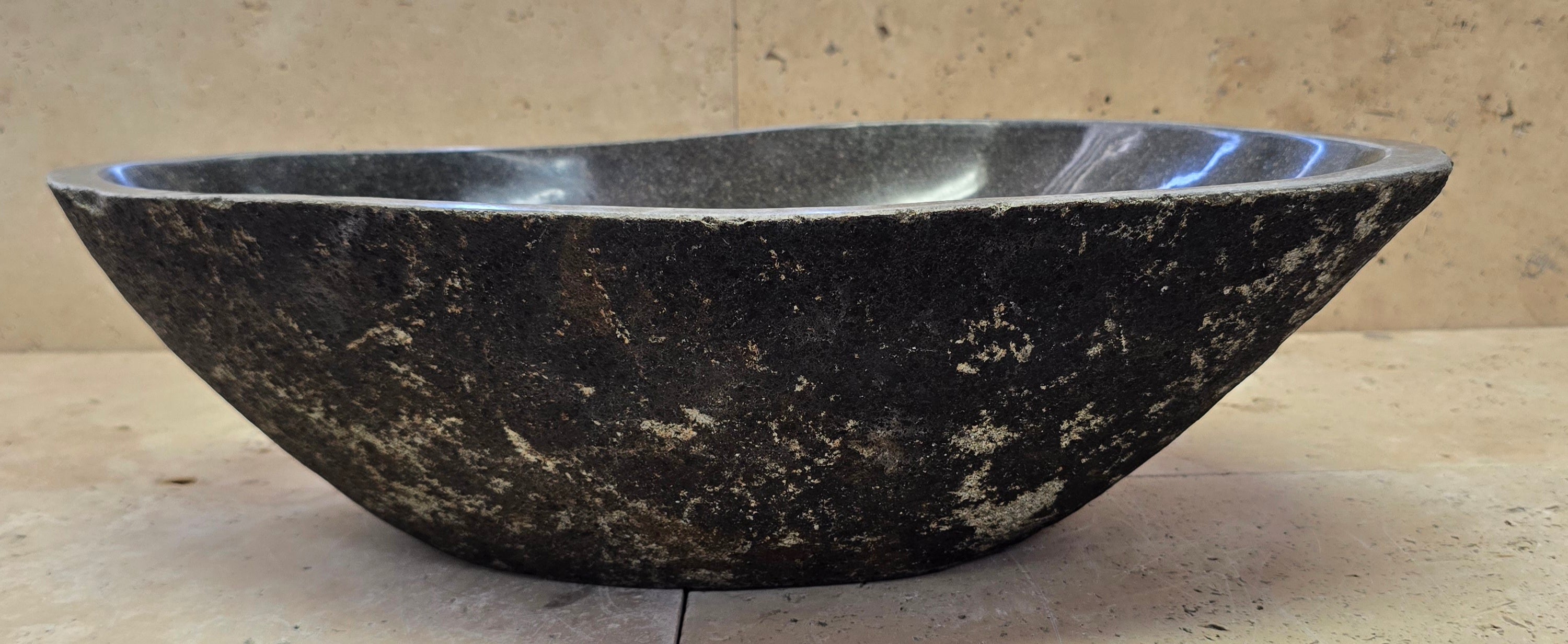 Handmade Natural Oval River Stone  Bathroom Basin  RL 240962