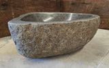 Handmade Natural Oval River Stone  Bathroom Basin  RS 2409106