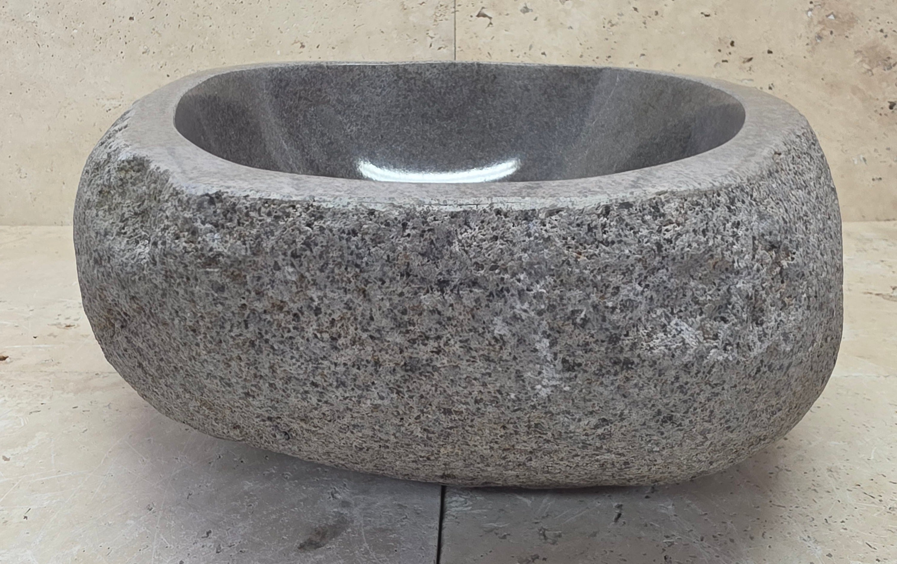 Handmade Natural Oval River Stone  Bathroom Basin  RS 25072041